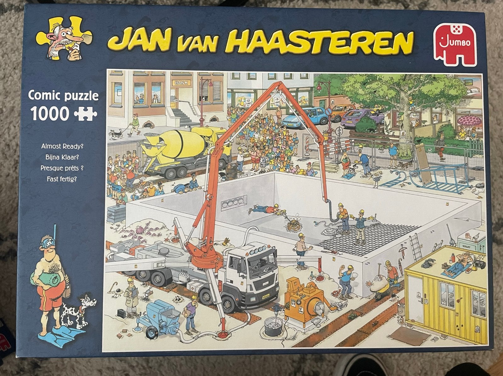Jan van Haasteren Comic Puzzel - Bijna Klaar? (1000 stukjes), Ophalen, 500 t/m 1500 stukjes, Gebruikt, Legpuzzel