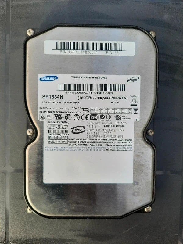 Samsung Spinpoint SP1634N 160GB PATA HDD, Computers en Software, Intern, Gebruikt, PATA, HDD