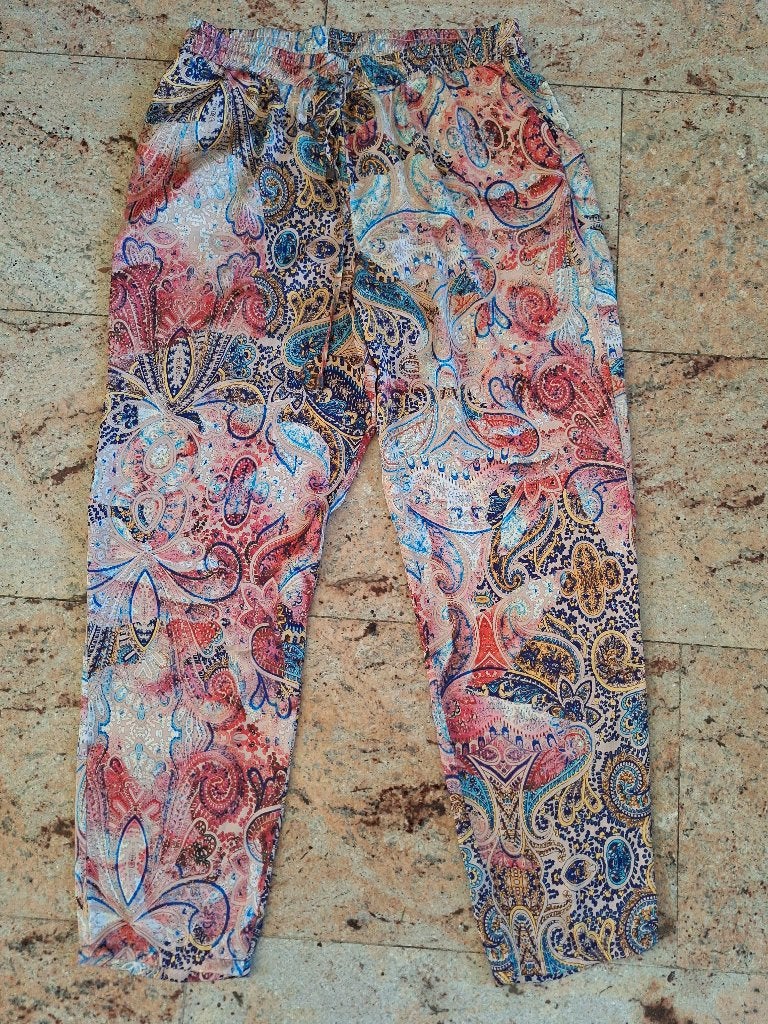 Caroline Biss mandala paisley broek 38 M, Maat 38/40 (M), Verzenden, Zo goed als nieuw, Roze