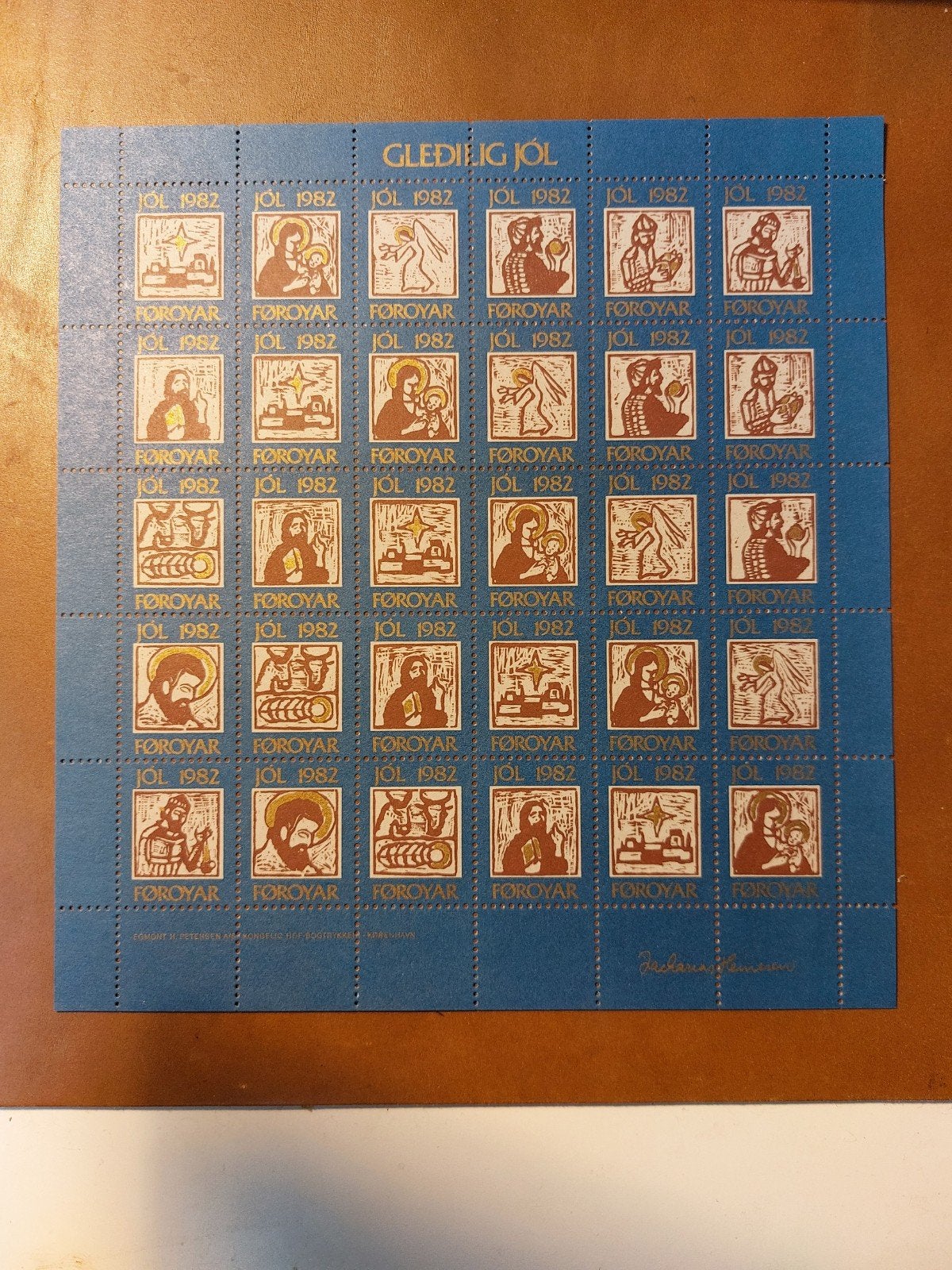 Faeröer Eilanden Kerstzegels 1982 - Compleet Vel, Ophalen of Verzenden, Denemarken, Postfris