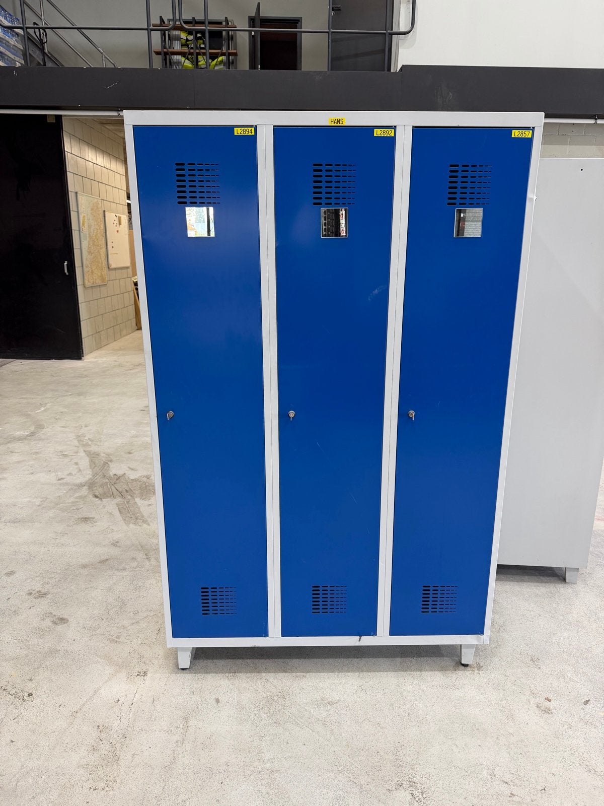 8 kasten van 3 lockers - Blauw/Wit, Huis en Inrichting, Ophalen of Verzenden, Gebruikt