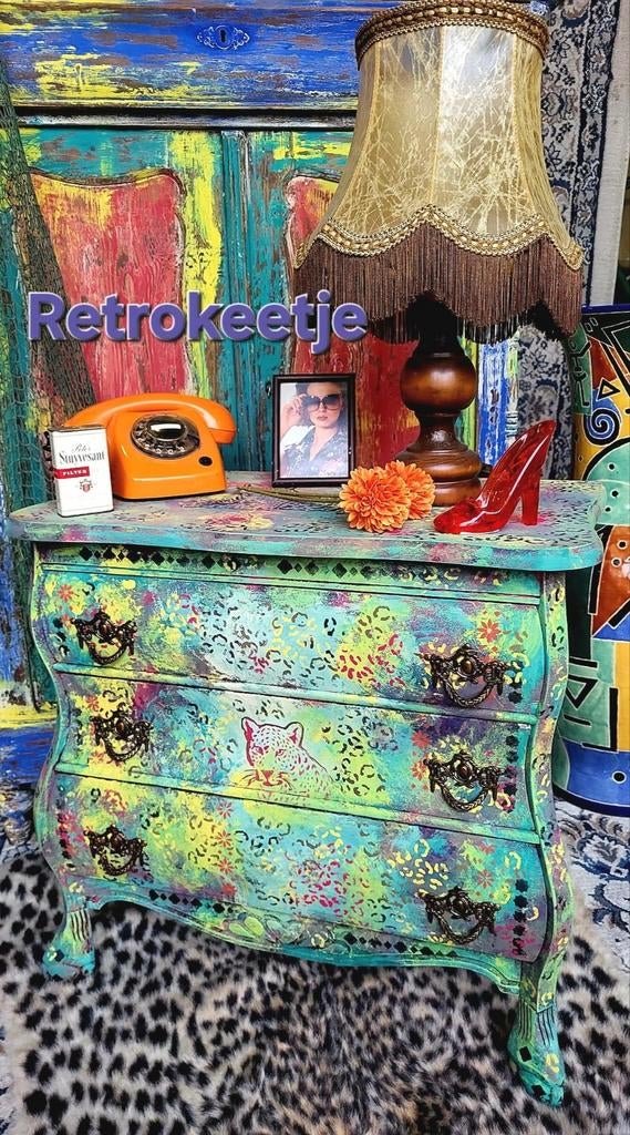 Eclectisch/Buikkastje/Kastje/Panter/Hippie, Antiek en Kunst, Curiosa en Brocante, Ophalen of Verzenden