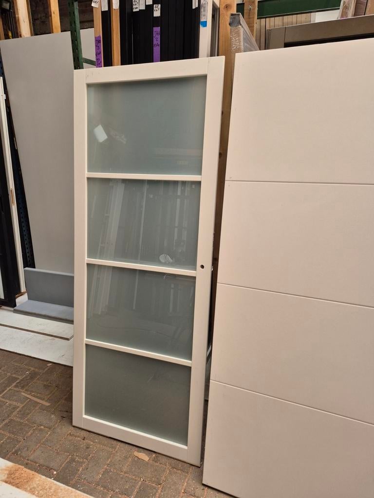 78x201,5cm opdek links & rechts wit met mat glas SL61, Ophalen, Minder dan 80 cm, ., Binnendeur