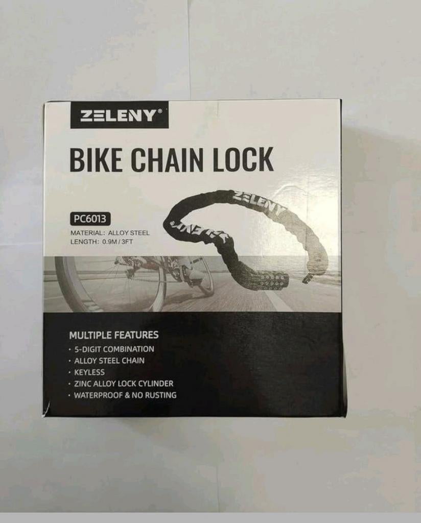 ZELENY Fietsketting Slot - 90cm - 5-Cijferig Combinatieslot, Onbekend, Nieuw, Kettingslot, Ophalen of Verzenden