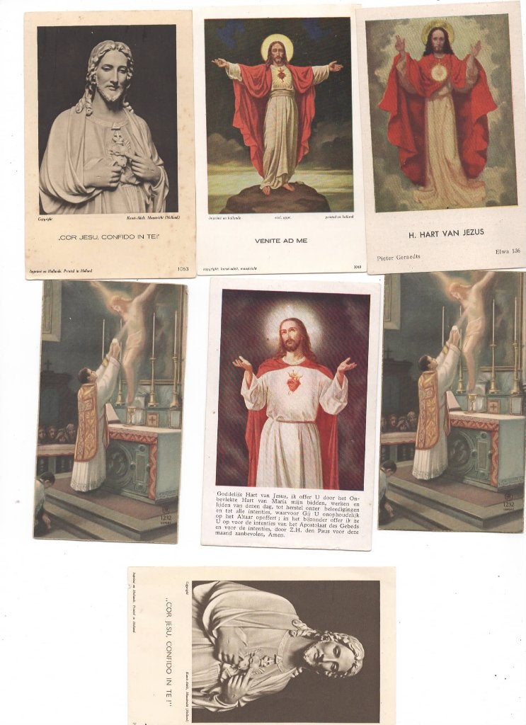Heilig Hart van Jezus ( 7 stuks ), Verzenden, Gebruikt, Kaart of Prent, Christendom | Katholiek