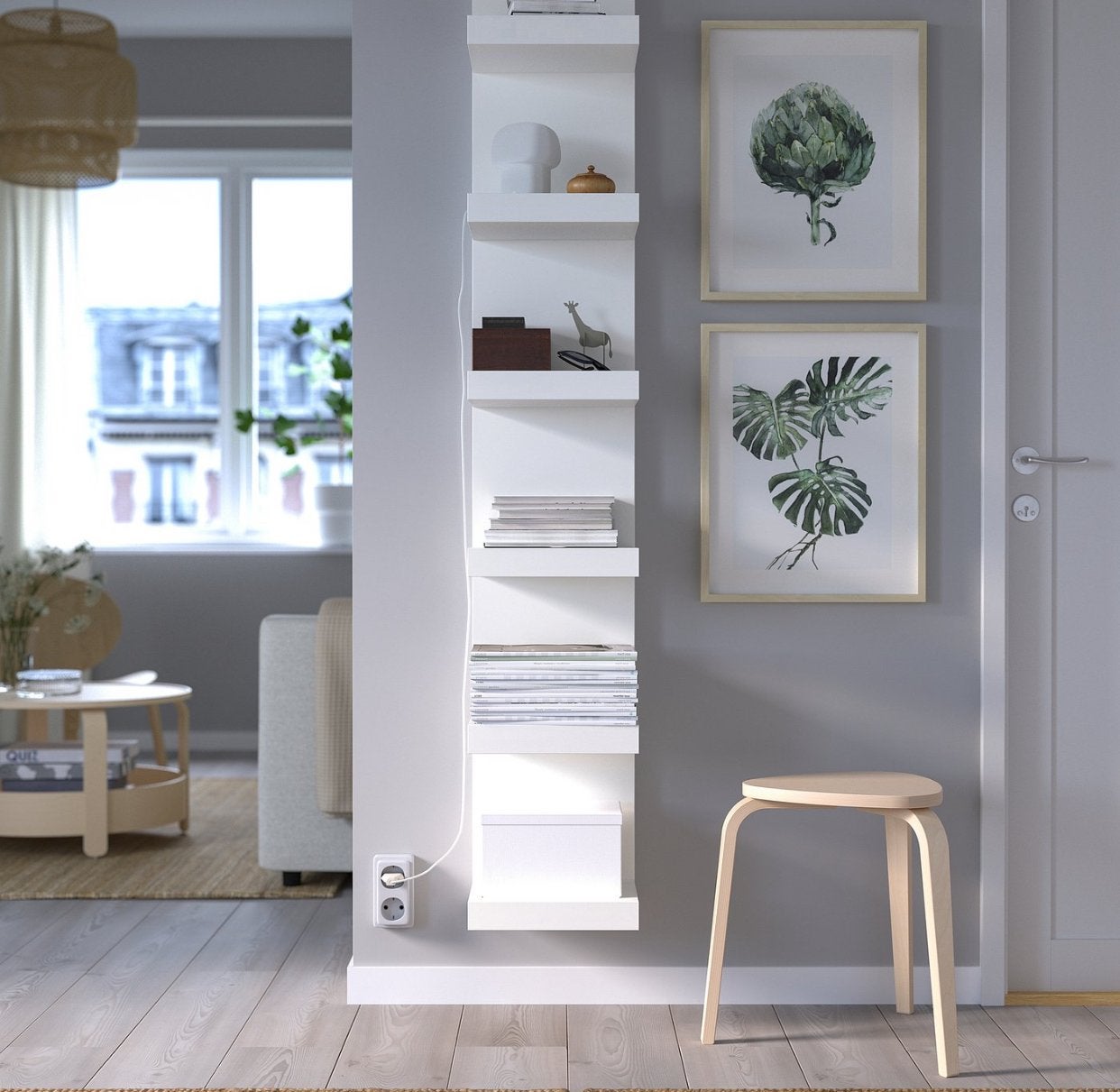 Ikea Lack wandrek wit 30x190 cm, Ophalen, Gebruikt, Minder dan 150 cm, Minder dan 25 cm