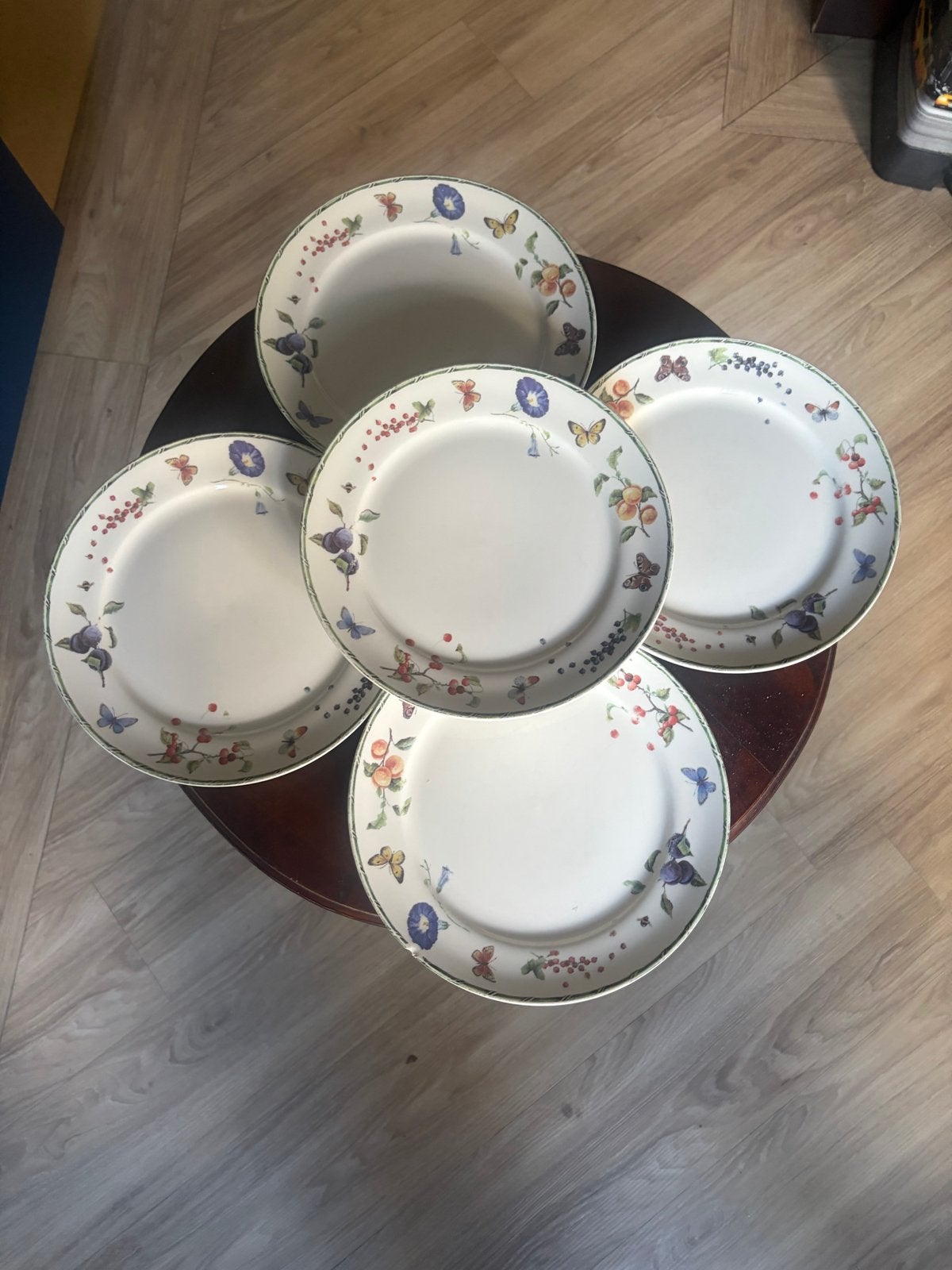 Janneke Brinkman serviesset - Compleet servies met vlinders, Gebruikt, Overige merken, Landelijk/Boerenbont, Ophalen of Verzenden