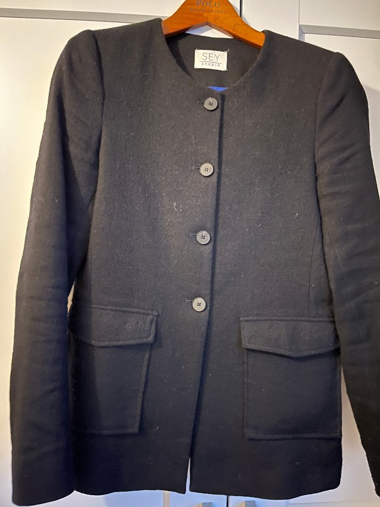 Purdey blazer zwart ronde hals merk Sey Studio, Kleding | Dames, Zwart, Ophalen of Verzenden, Zo goed als nieuw, Purdey