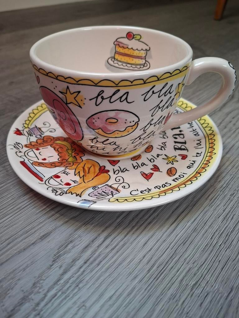 Blond Amsterdam cappucino mok en schotel, Ophalen of Verzenden, Nieuw, Aardewerk, Kop(pen) en/of Schotel(s)