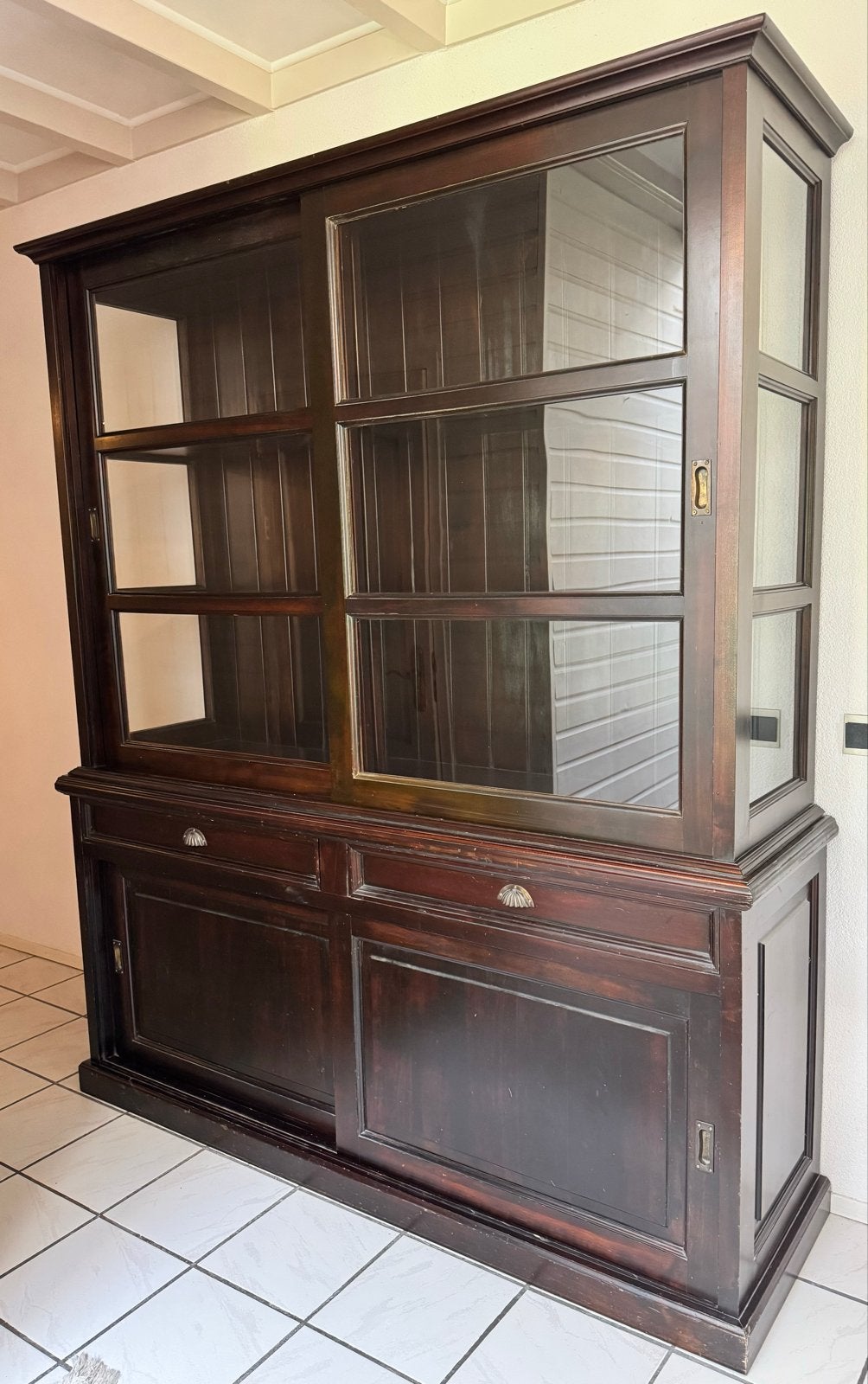 Vintage/buffetkast/vitrinekast/servieskast/bibliotheekkast, Ophalen, Gebruikt, 200 cm of meer, 150 tot 200 cm