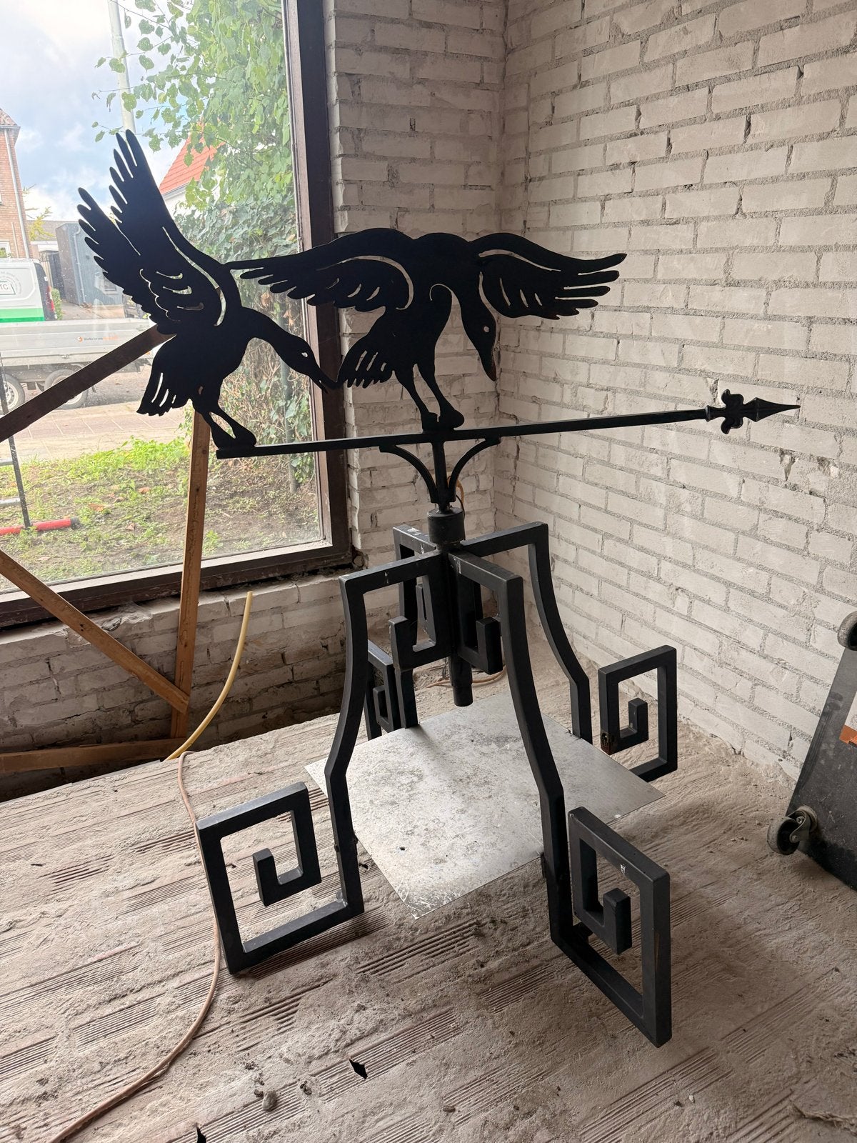 Schoorsteenkap met windwijzer - Uniek design met vogels, Ophalen, Zo goed als nieuw
