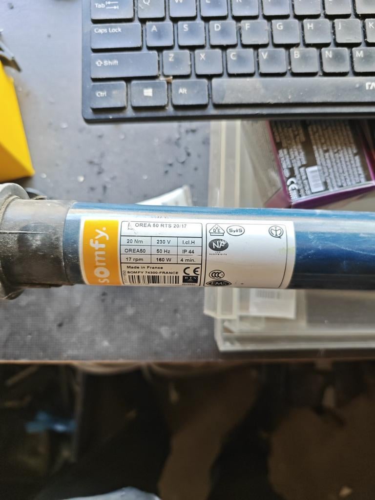 Somfy Orea 50 RTS 20/17 Rolluikmotor, Doe-het-zelf en Verbouw, Motoren, Gebruikt, Elektromotor, Ophalen of Verzenden