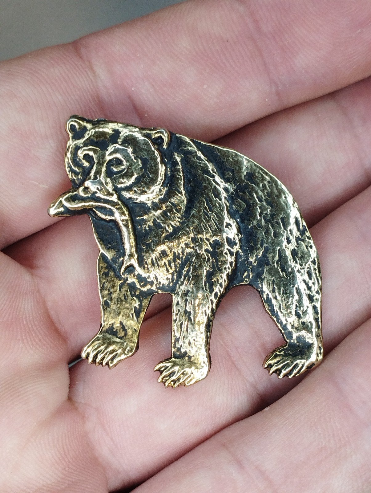 Vintage berenjachtbroche, Ophalen of Verzenden, Zo goed als nieuw, Zilver, Overige materialen