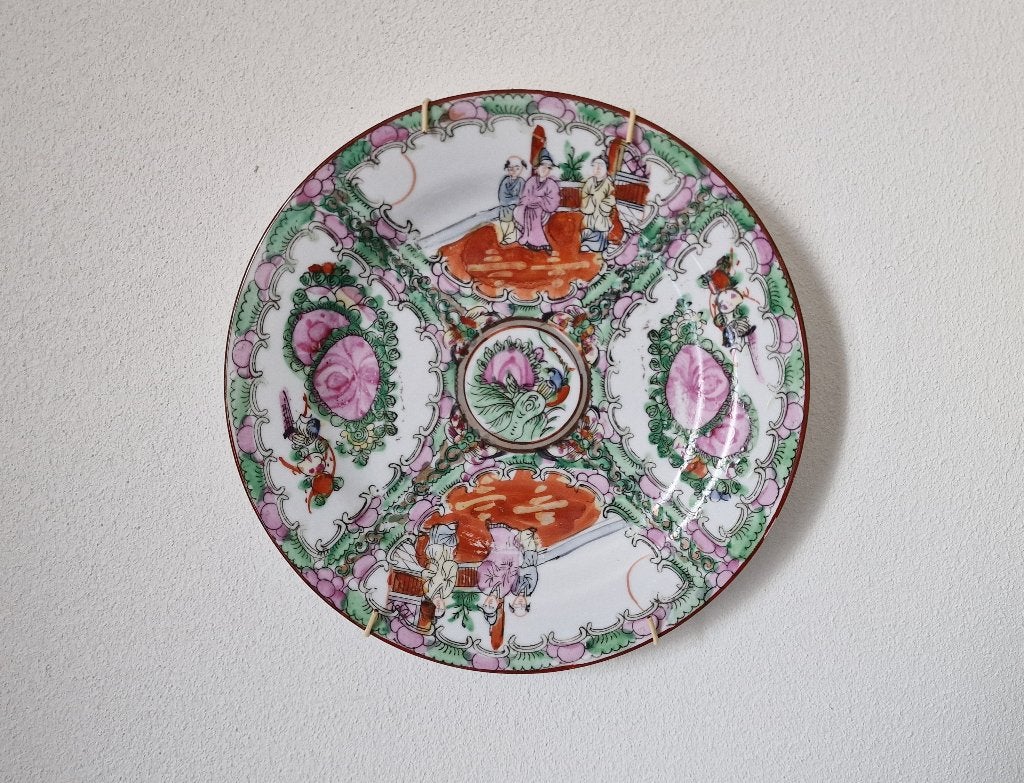 Porseleinen wandbord - Chinese Rose Medallion, Ophalen of Verzenden