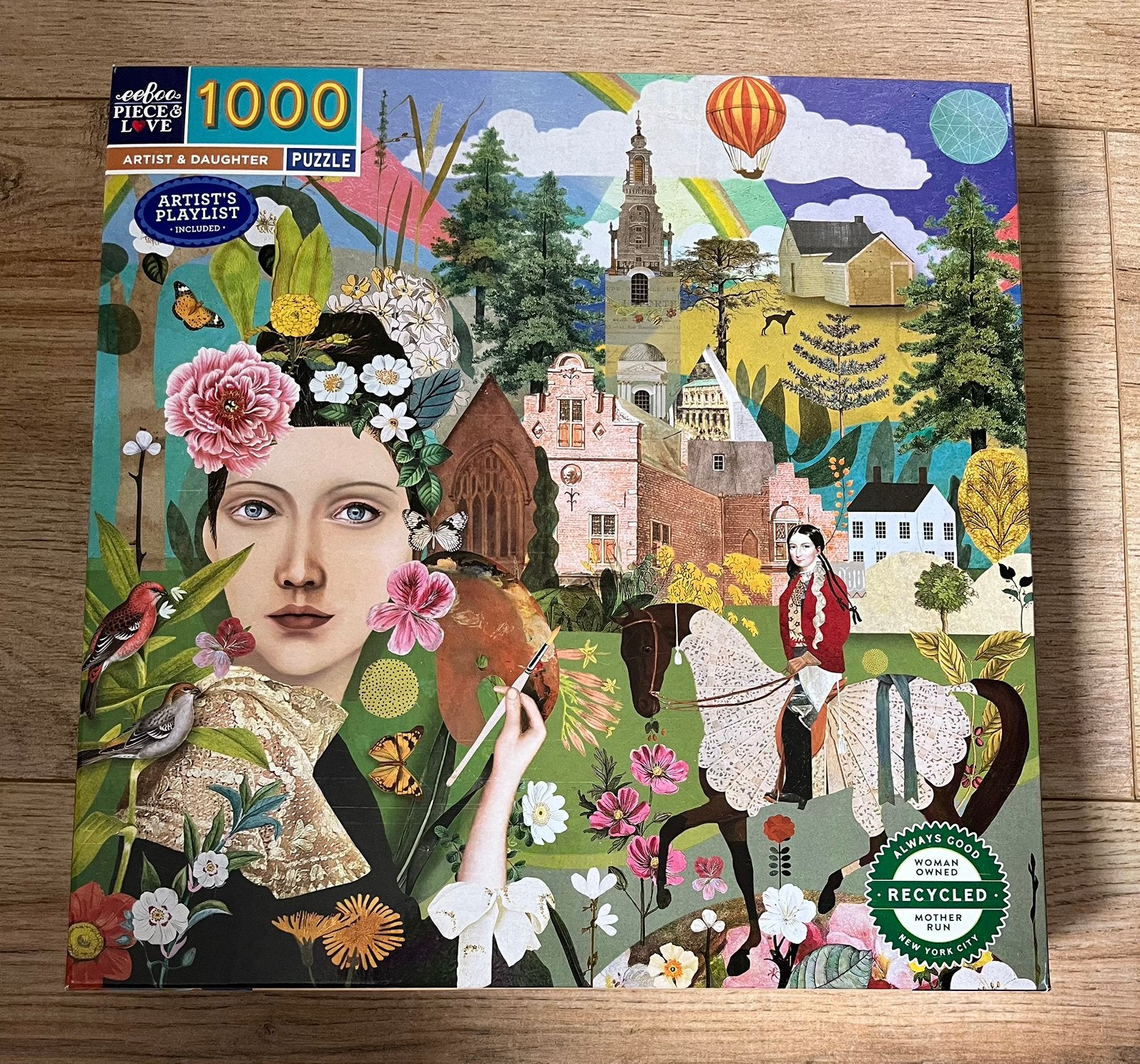 Eeboo puzzel 1000 stukjes Artist & Daughter, Ophalen of Verzenden, 500 t/m 1500 stukjes, Zo goed als nieuw