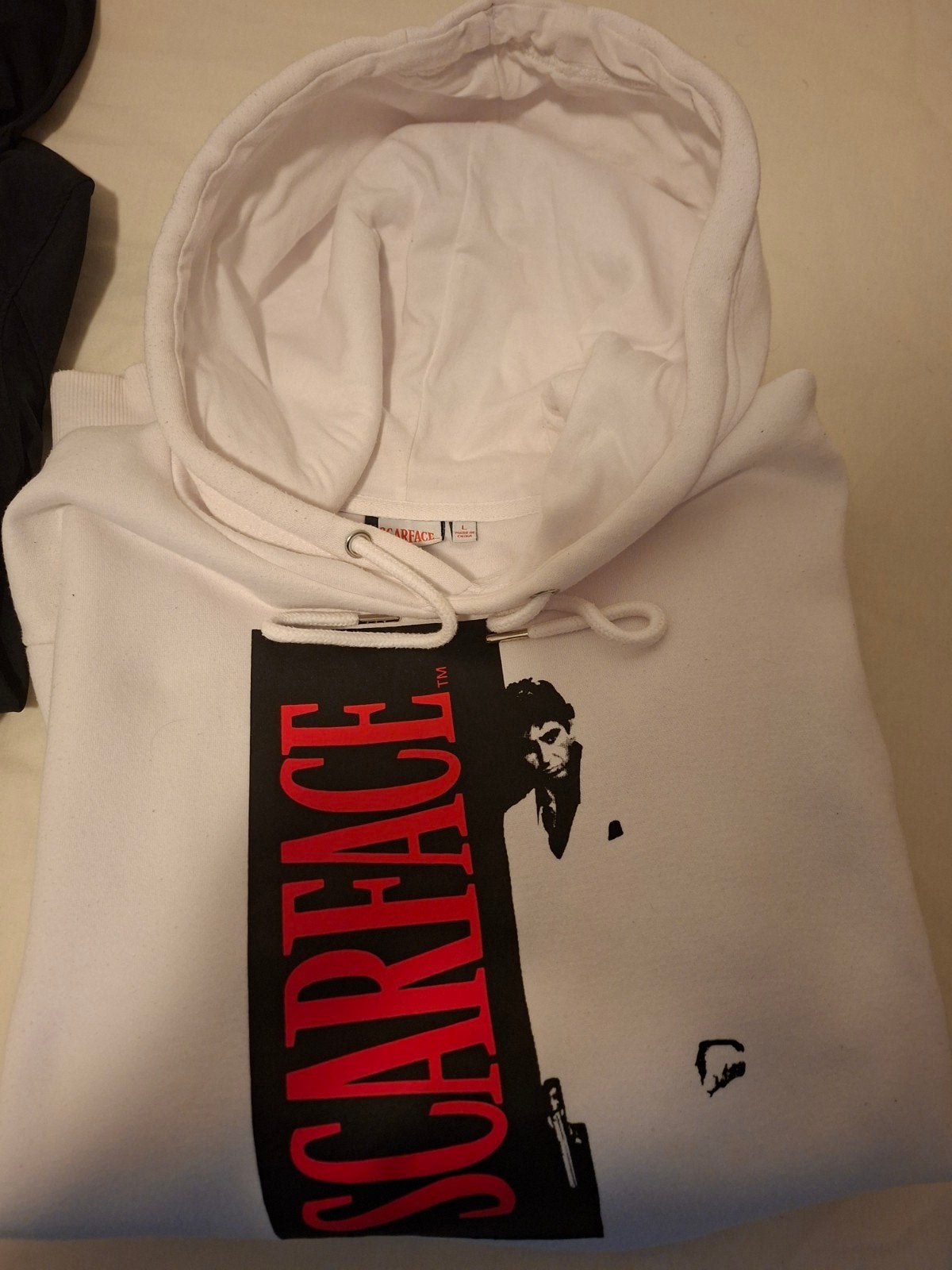 Witte Scarface Hoodie Maat L, Maat 52/54 (L), Scarface, Wit, Ophalen of Verzenden