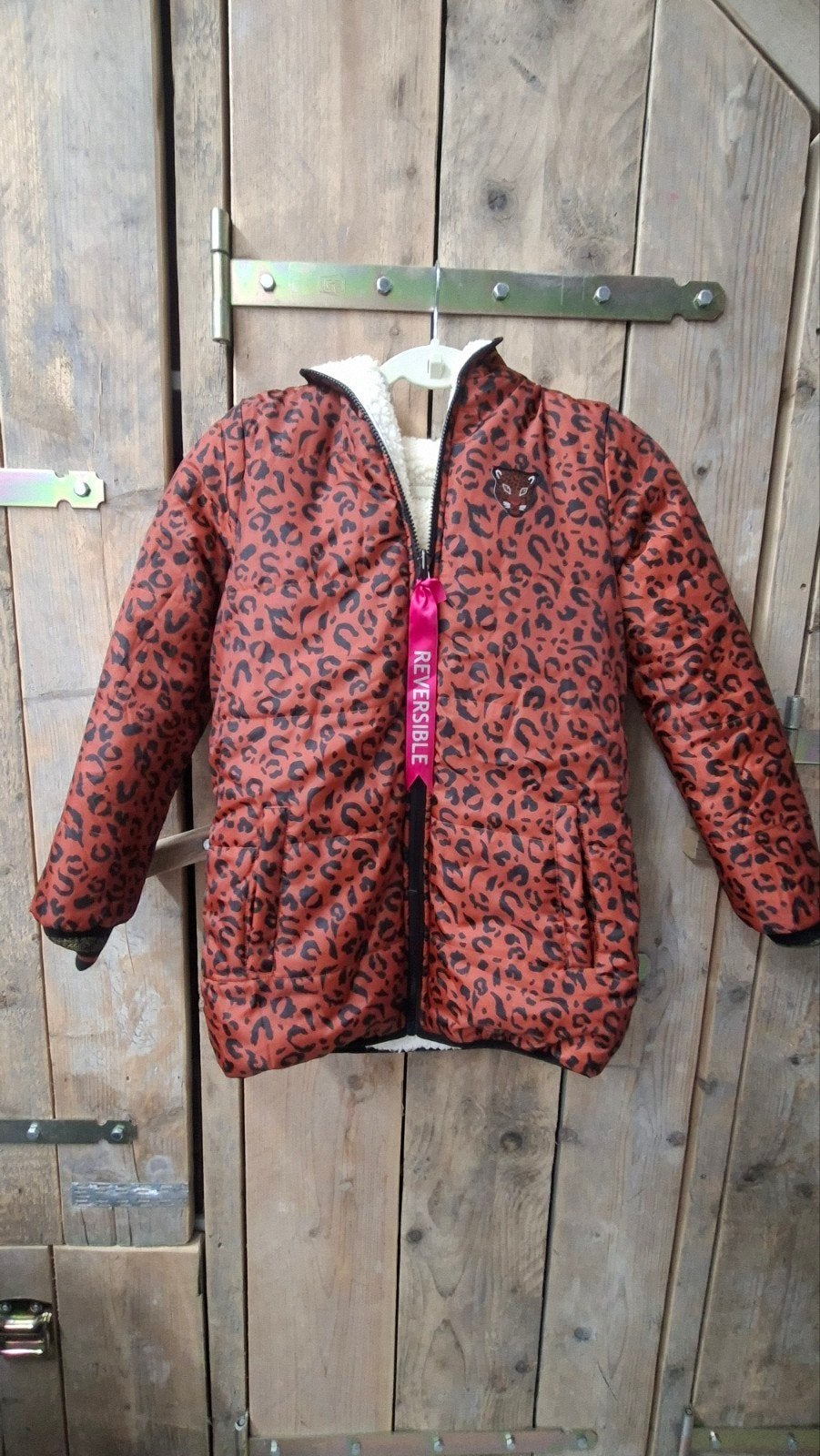 twoday Omkeerbare jas met teddy en luipaardprint - Maat 146, Meisje, Nieuw, Ophalen of Verzenden, Twoday