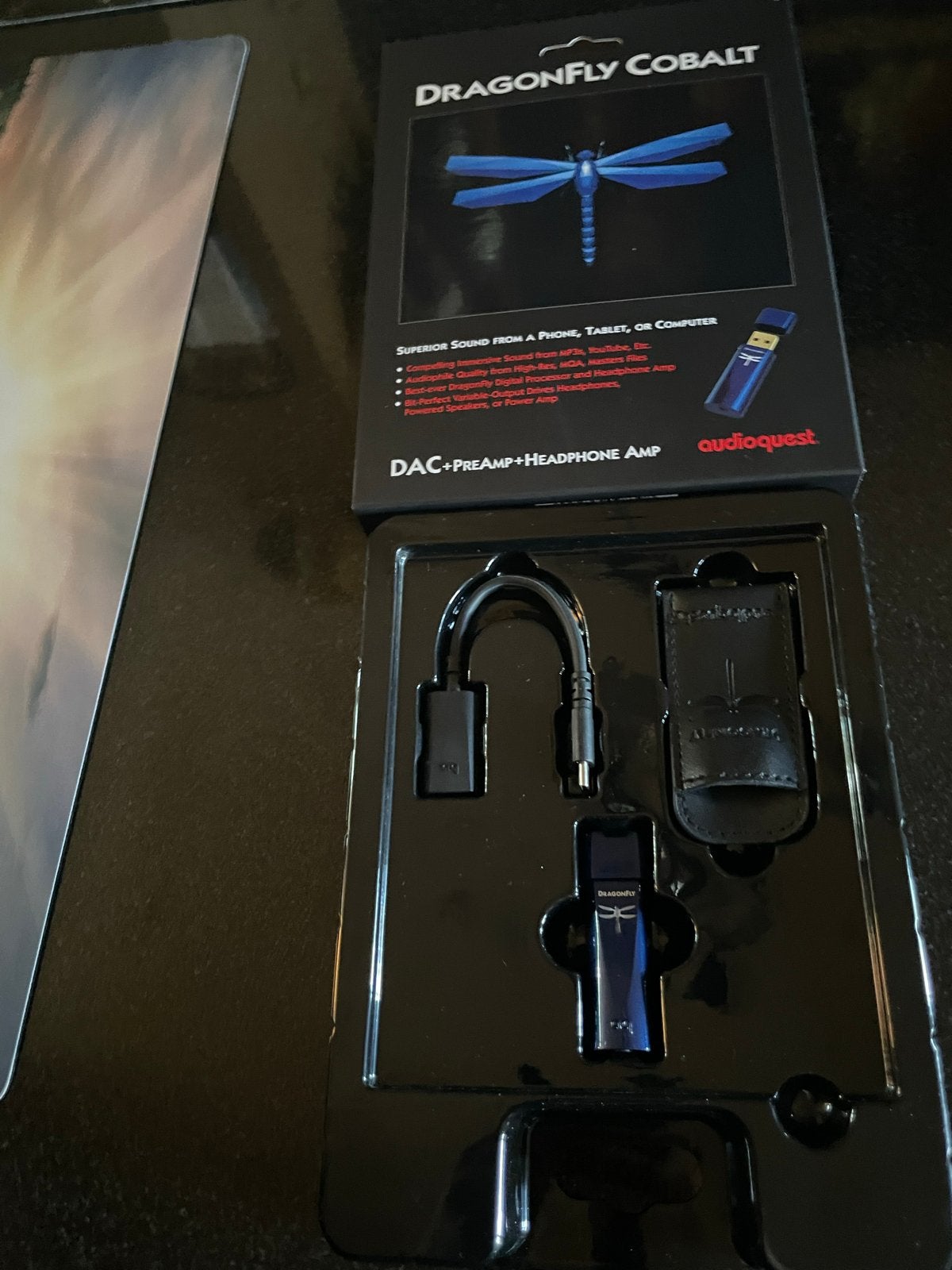 AudioQuest DragonFly Cobalt USB DAC + Preamp + Hoofdtelefoon, Ophalen, Zo goed als nieuw