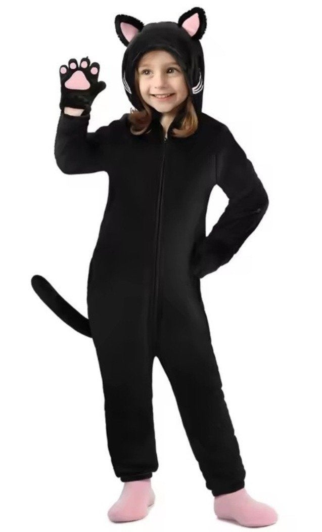Carnavalskleding verkleed pakje kat onesie, Ophalen, Zo goed als nieuw, 122 t/m 128, Jongen of Meisje