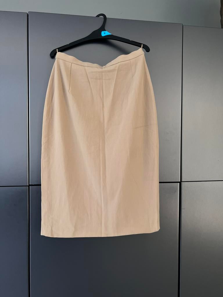 MAXMARA MAX MARA BEIGE WOL LYCRA WOLLEN ROK KOKERROK MAAT 38, Kleding | Dames, Maat 38/40 (M), Beige, Ophalen of Verzenden, Zo goed als nieuw