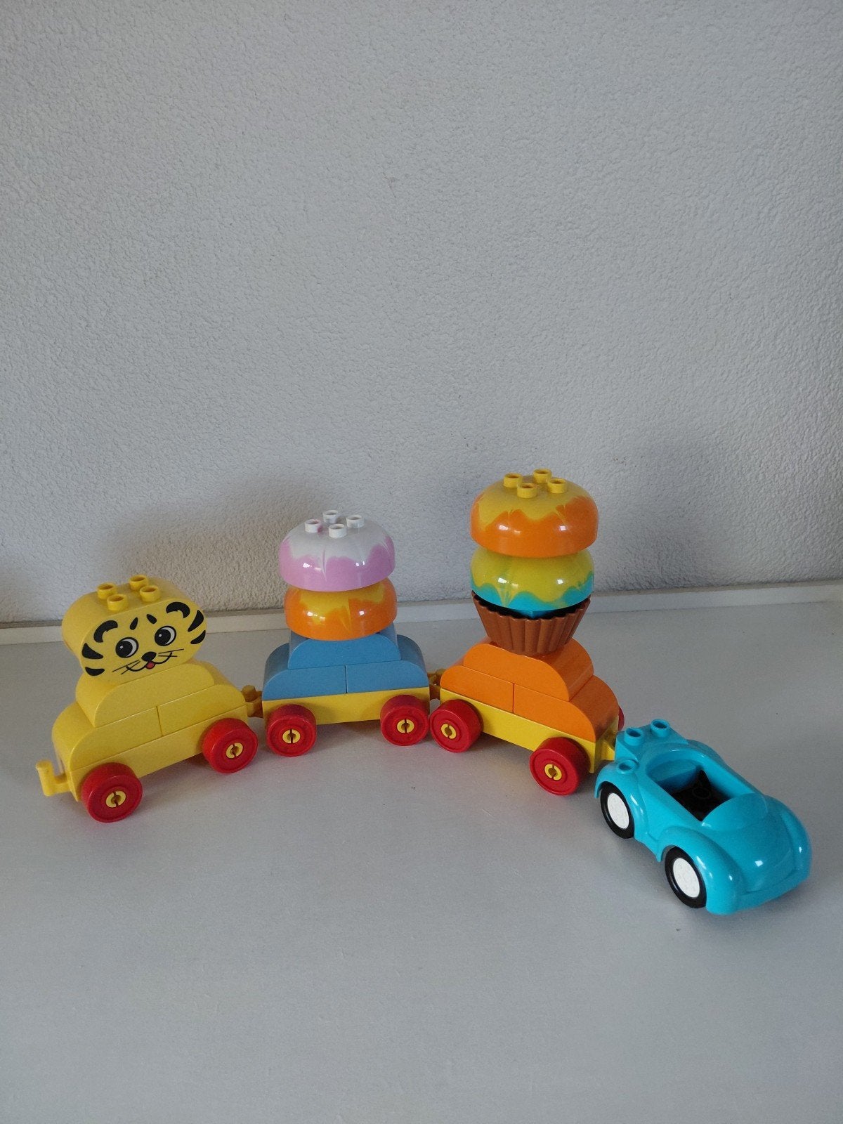 LEGO Duplo Auto Trein met Tijger en Cupcakes, Gebruikt, Ophalen of Verzenden, Duplo, Complete set