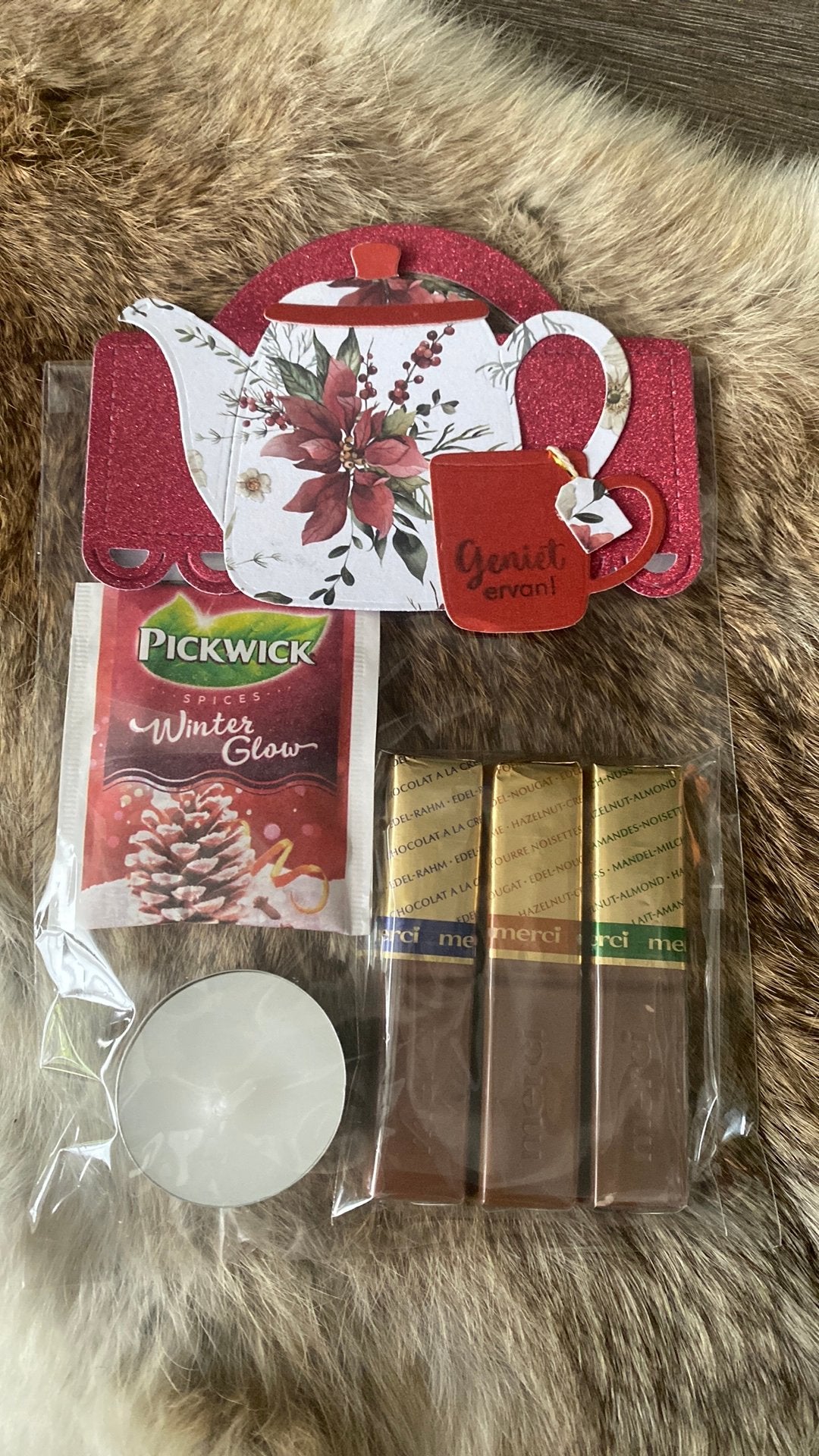 Cadeau artikel thee merci waxinelichtje in cadeauverpakking, Ophalen of Verzenden, Nieuw, Overige thema's
