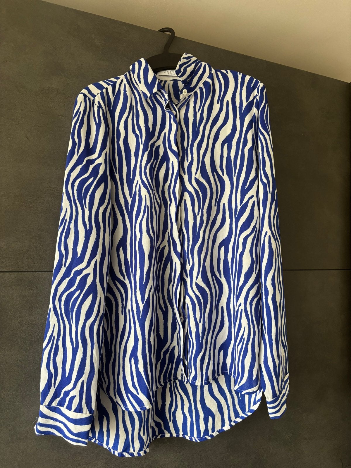 COSTES Blouse Zebraprint Blauw Wit Maat XS, Ophalen of Verzenden, Zo goed als nieuw, Maat 34 (XS) of kleiner, Blauw