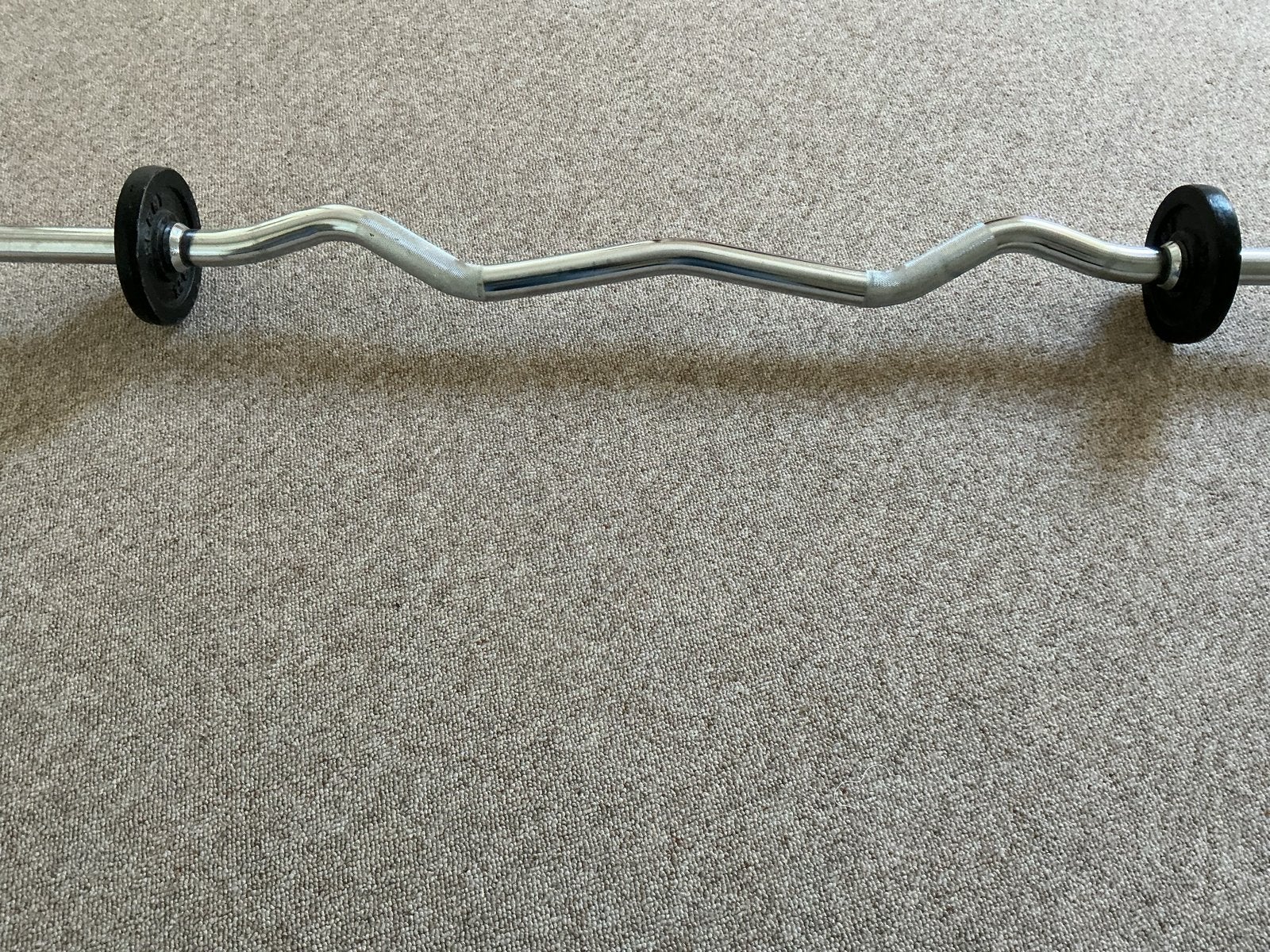 Zware halterstang met een stroeve handgreep., Ophalen, Gebruikt, Armen, Halterstangen