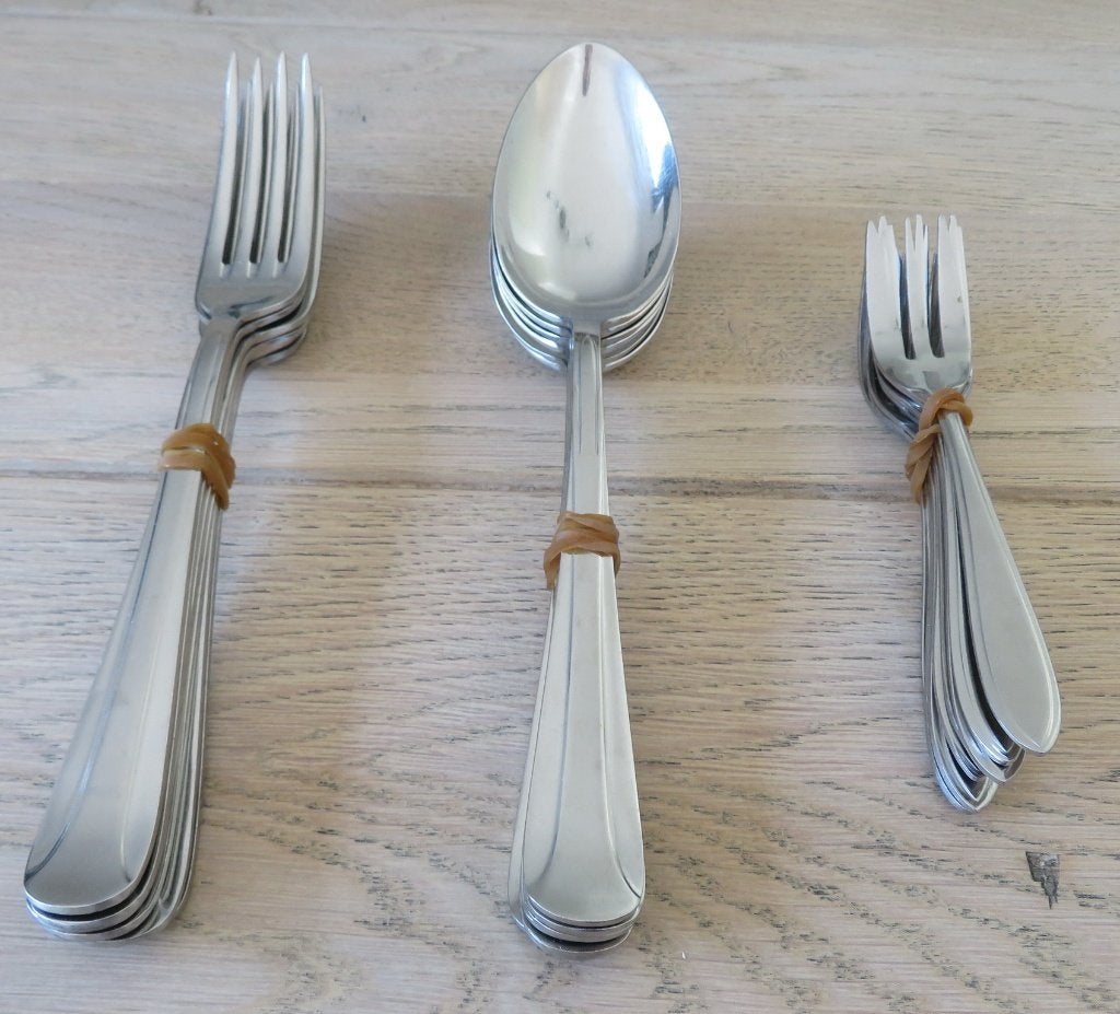 Vorken, Lepels (G Sola Z) Jaren 60 Vintage, Huis en Inrichting, Keuken | Bestek, Sola, Bestekset, Overige typen, Ophalen of Verzenden