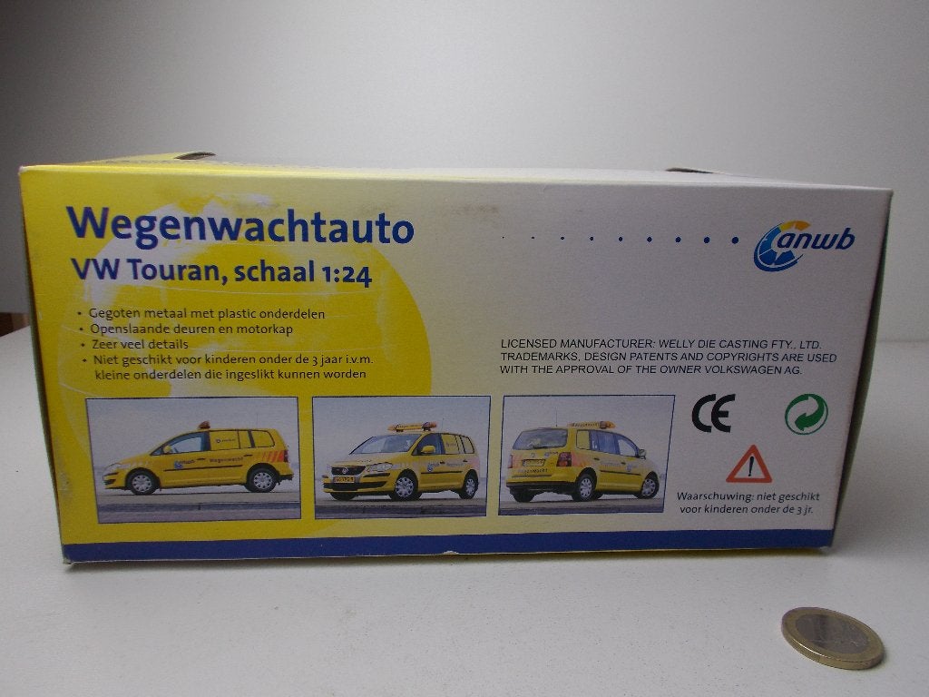 Vintage ANWB WEGENWACHT VW TOURAN (NIEUW IN DOOS!) 1:24!, Ophalen of Verzenden, Nieuw, Auto, Welly