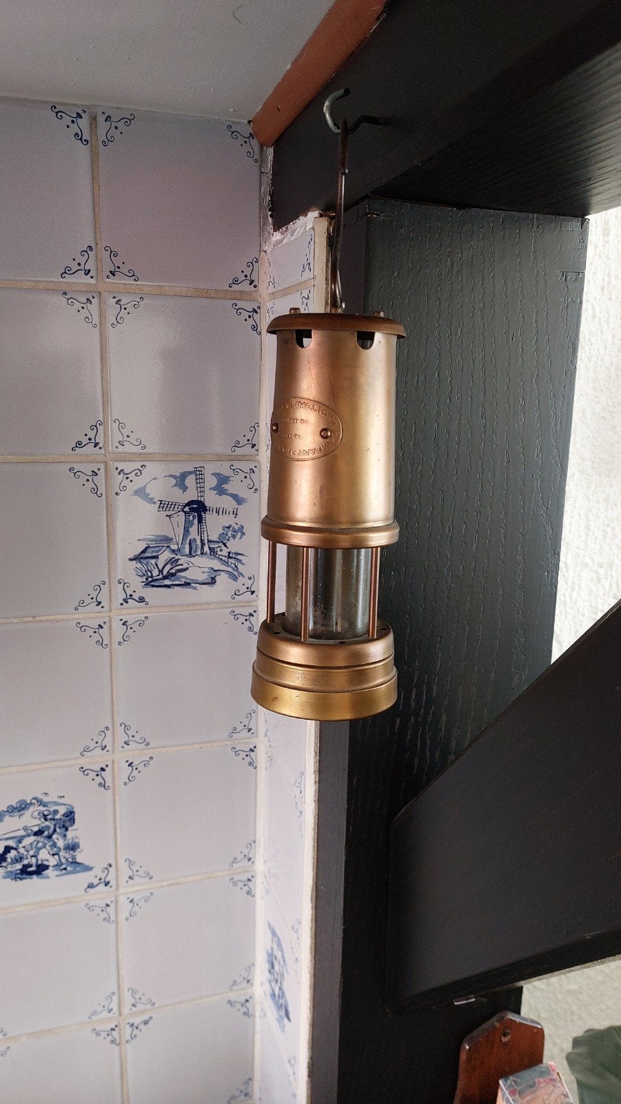 mijnwerkers lamp brocante, Ophalen of Verzenden, Zo goed als nieuw, Metaal, Brocante