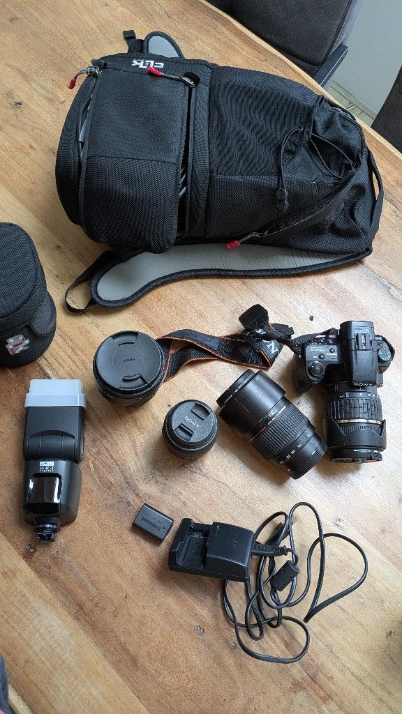 Sony a37 met extra lenzen, Ingebouwde flitser, Spiegelreflex, Bodydop, Ophalen of Verzenden