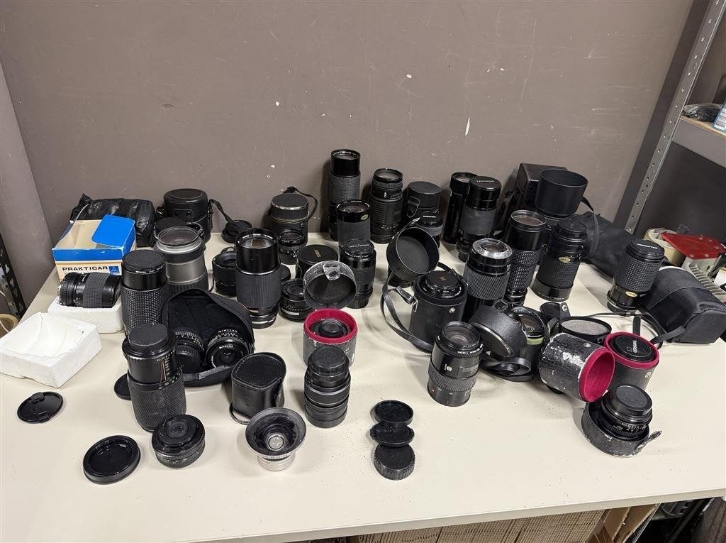 Grote partij vintage lenzen - Cosina Ozeck Minolta etc etc, Ophalen of Verzenden, Gebruikt, Telelens