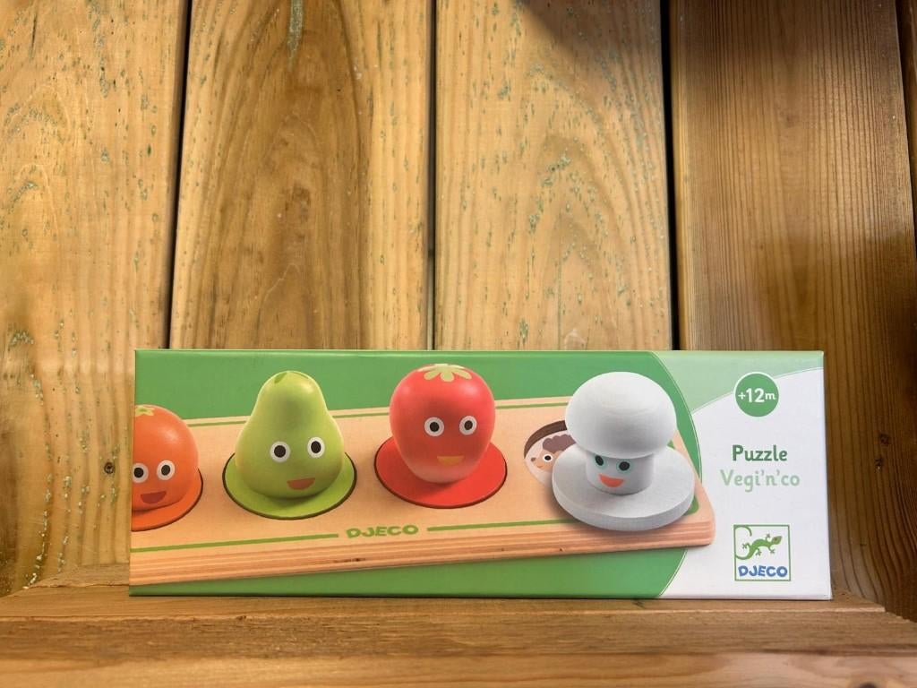 djeco puzzel vegi'n'co - 4st, Nieuw, Ophalen of Verzenden, Van hout, Minder dan 10 stukjes