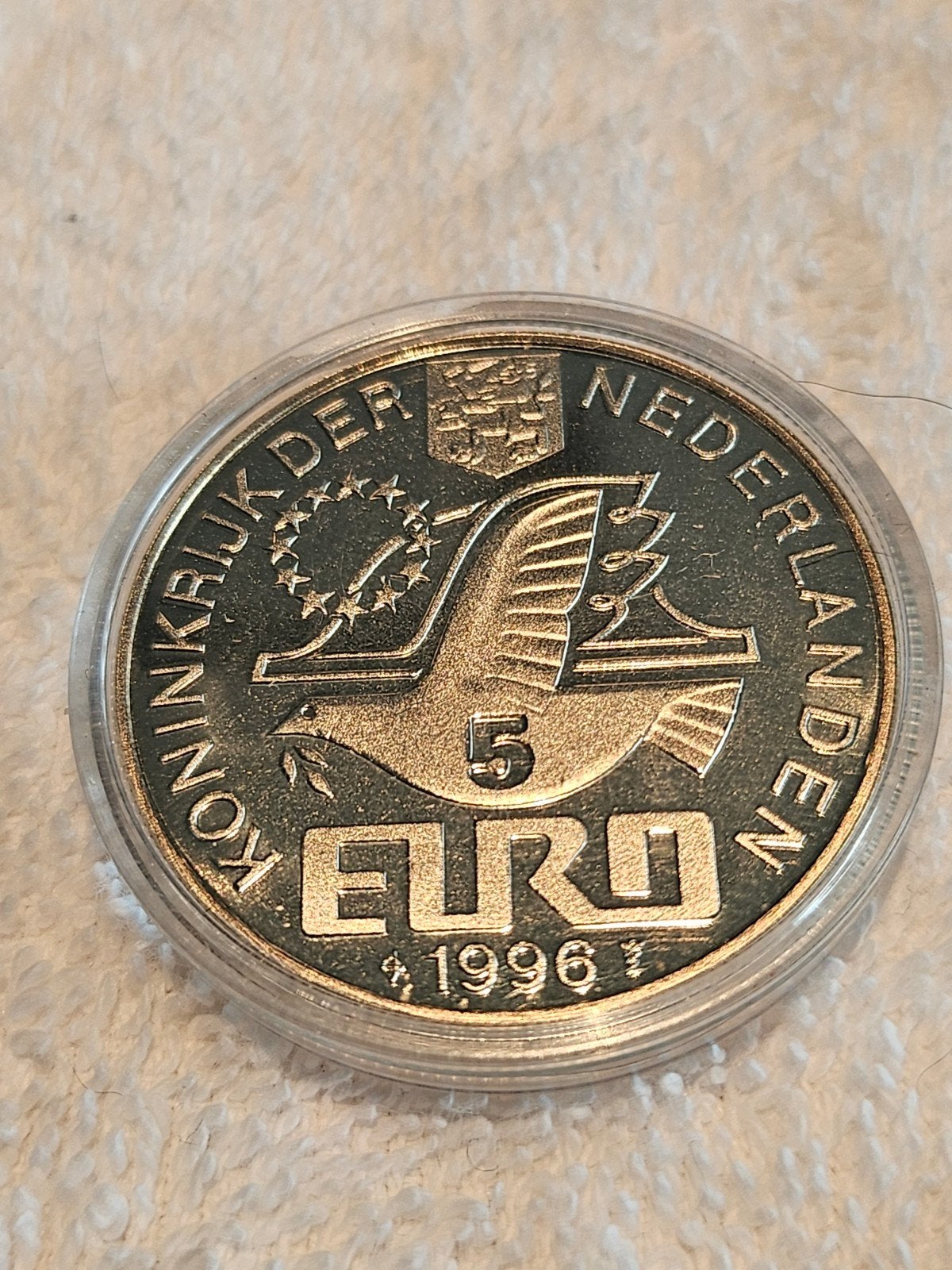 5 Euro Constantijn Huygens munt in capsule, Ophalen of Verzenden, Overige landen, 5 euro, Losse munt