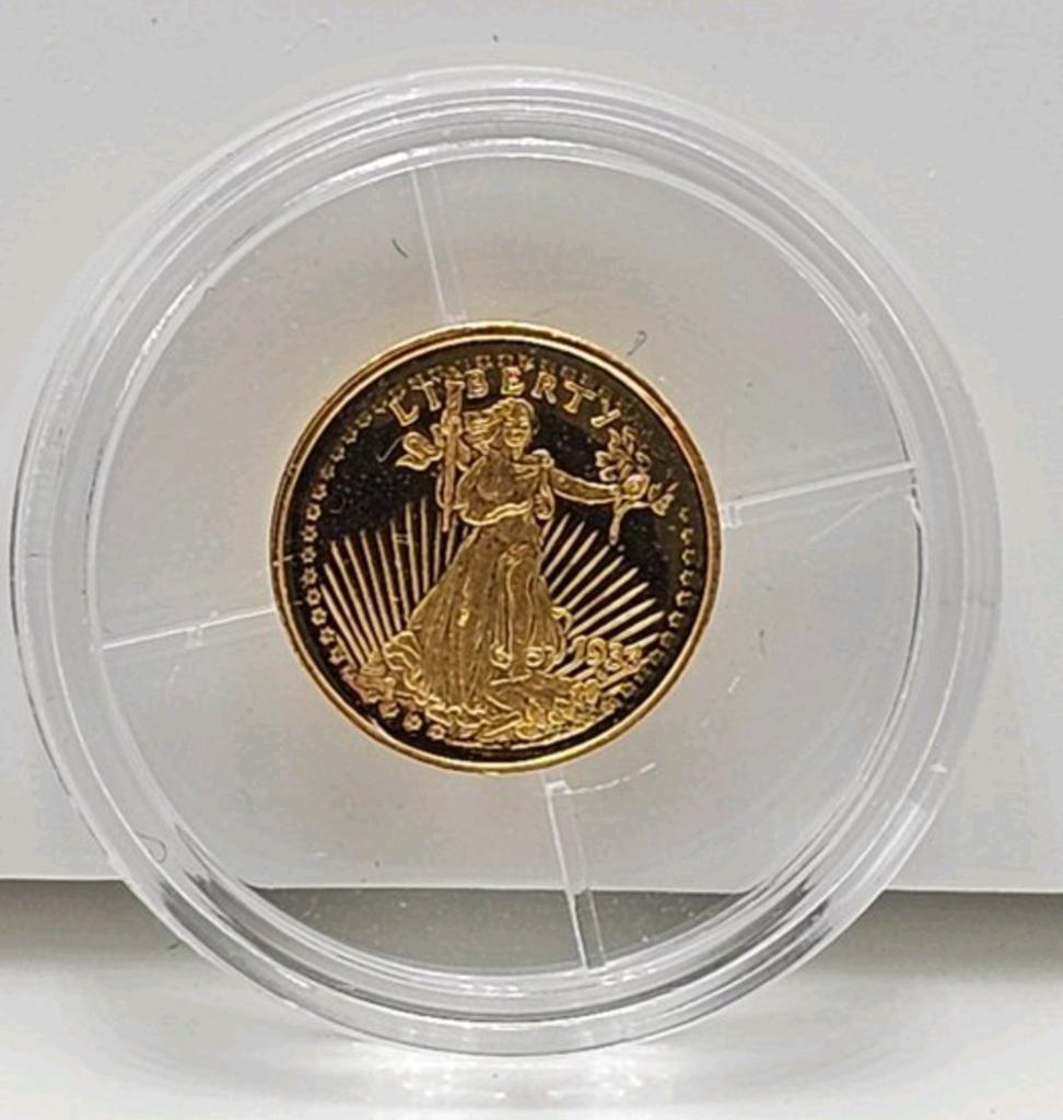 USA Amerikaanse Gouden Eagle munt 2003 - 0,5g 585 goud, Verzenden, Overige landen, Losse munt, Goud