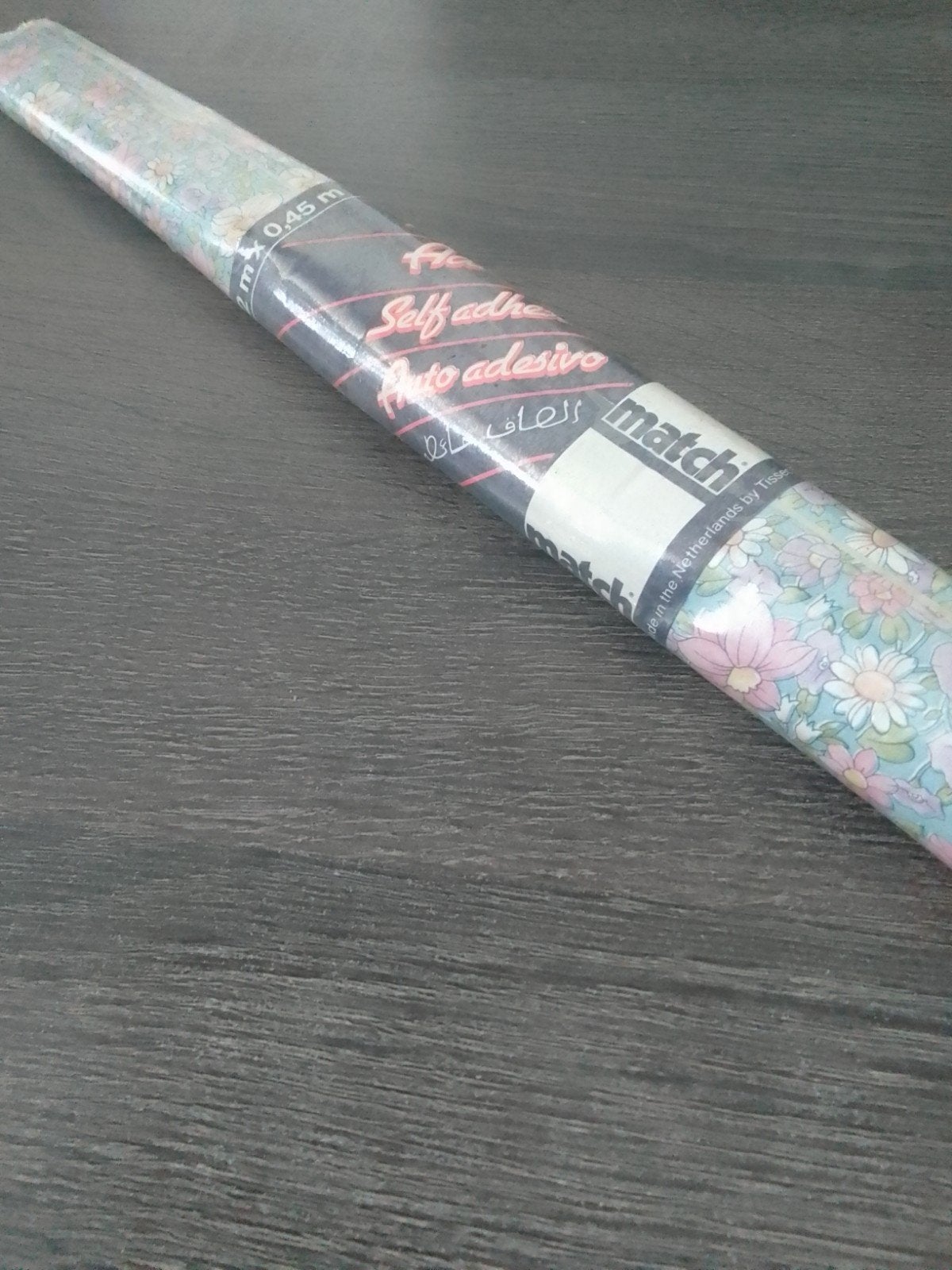Zelfklevend plakplastic met bloemenpatroon - 0,45m breed, Ophalen, Bloemen, Natuurlijk, Groen