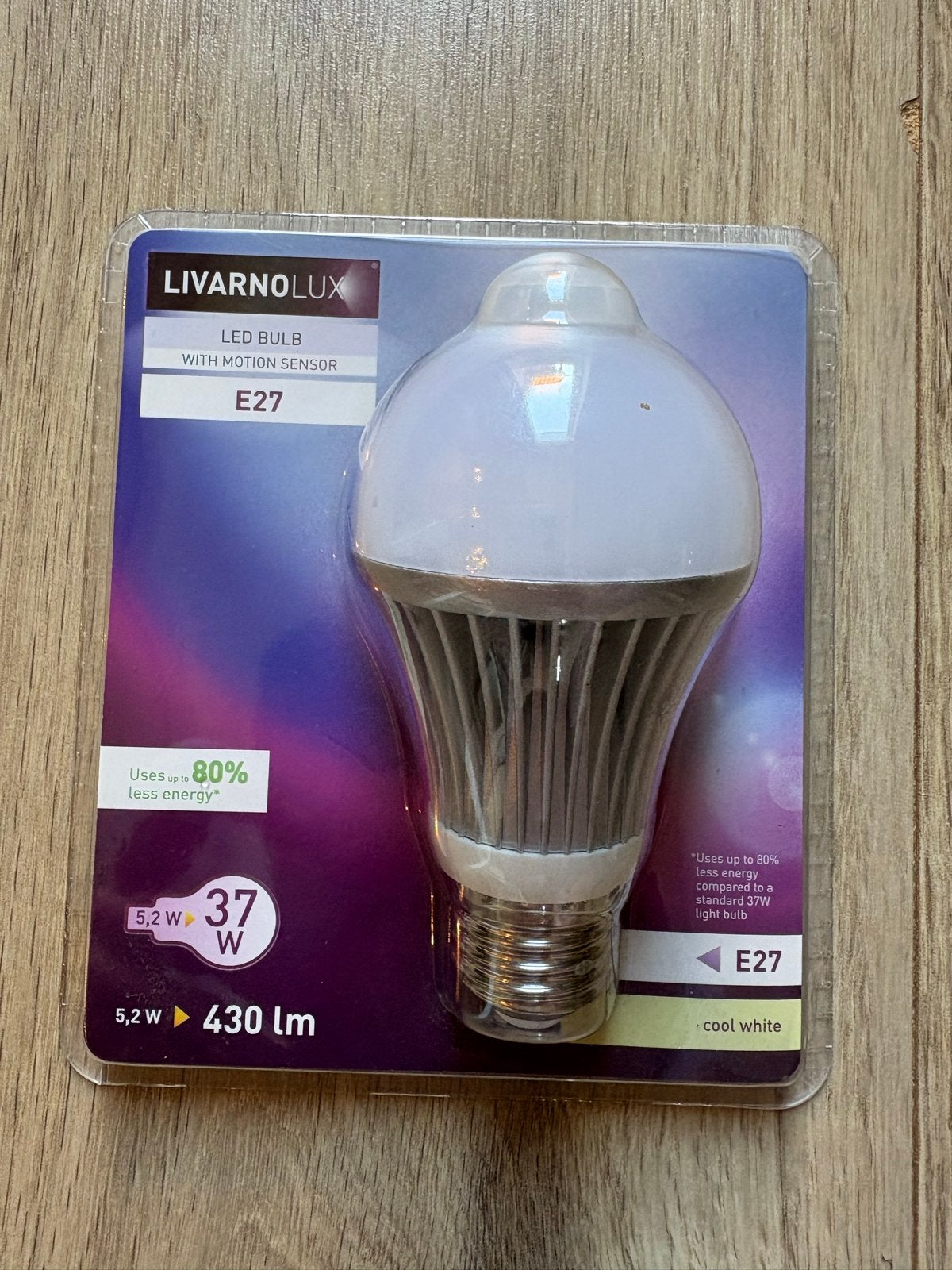 LIVARNO LUX LED lamp E27 met bewegingssensor, 30 tot 60 watt, Led-lamp, Nieuw, Overige merken