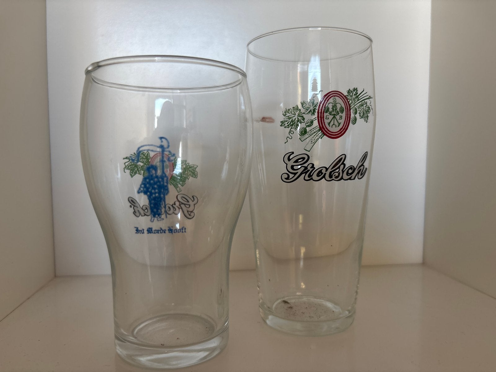 Grolsch bierglazen - Minimaal 35 jaar oud, Ophalen of Verzenden