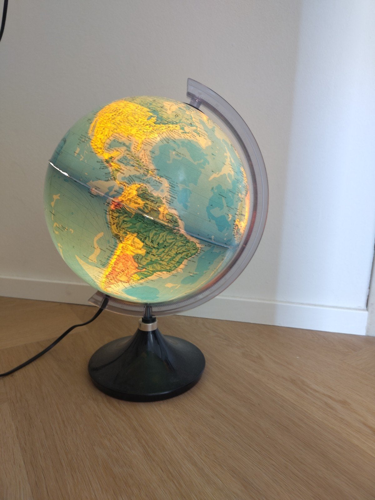 Vintage Verlichte Wereldbol Lamp - Decoratief & Educatief, Gebruikt, Kunststof, Staatkundige wereldbol, Educatief