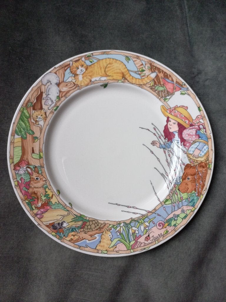 Set Ontbijtbord en Mok Little Cat Villeroy en Boch., Ophalen of Verzenden, Zo goed als nieuw, Porselein, Bord of Schaal