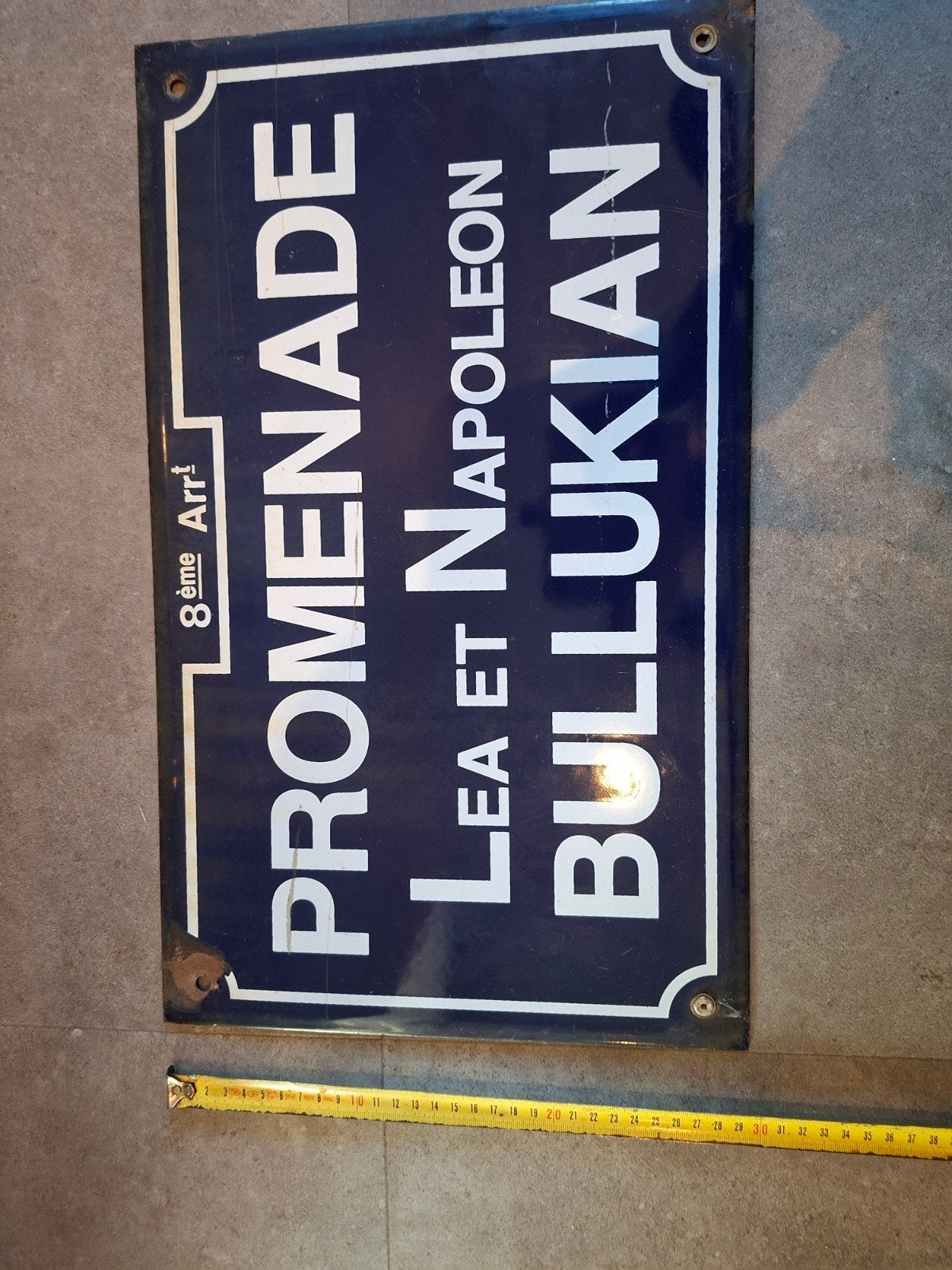 Vintage Emaille Straatnaambord  Promenade Lea et Napoleon, Ophalen of Verzenden