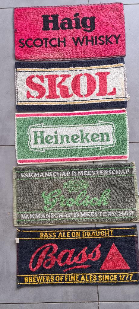 5 bartowels van diverse biermerken, Ophalen of Verzenden, Gebruikt, Gebruiksvoorwerp