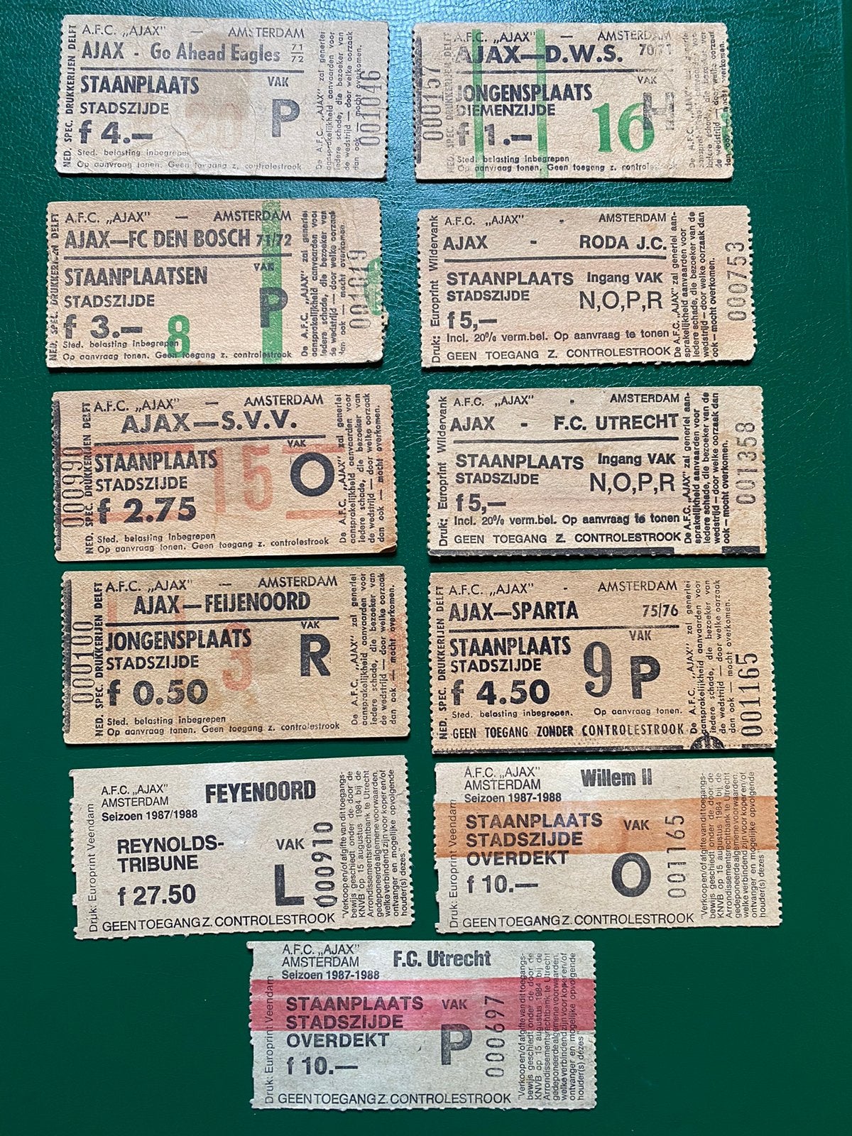 Verzameling Ajax-toegangskaarten (Jaren '70 en '80), Ophalen of Verzenden, Gebruikt, Ajax, Poster, Plaatje of Sticker