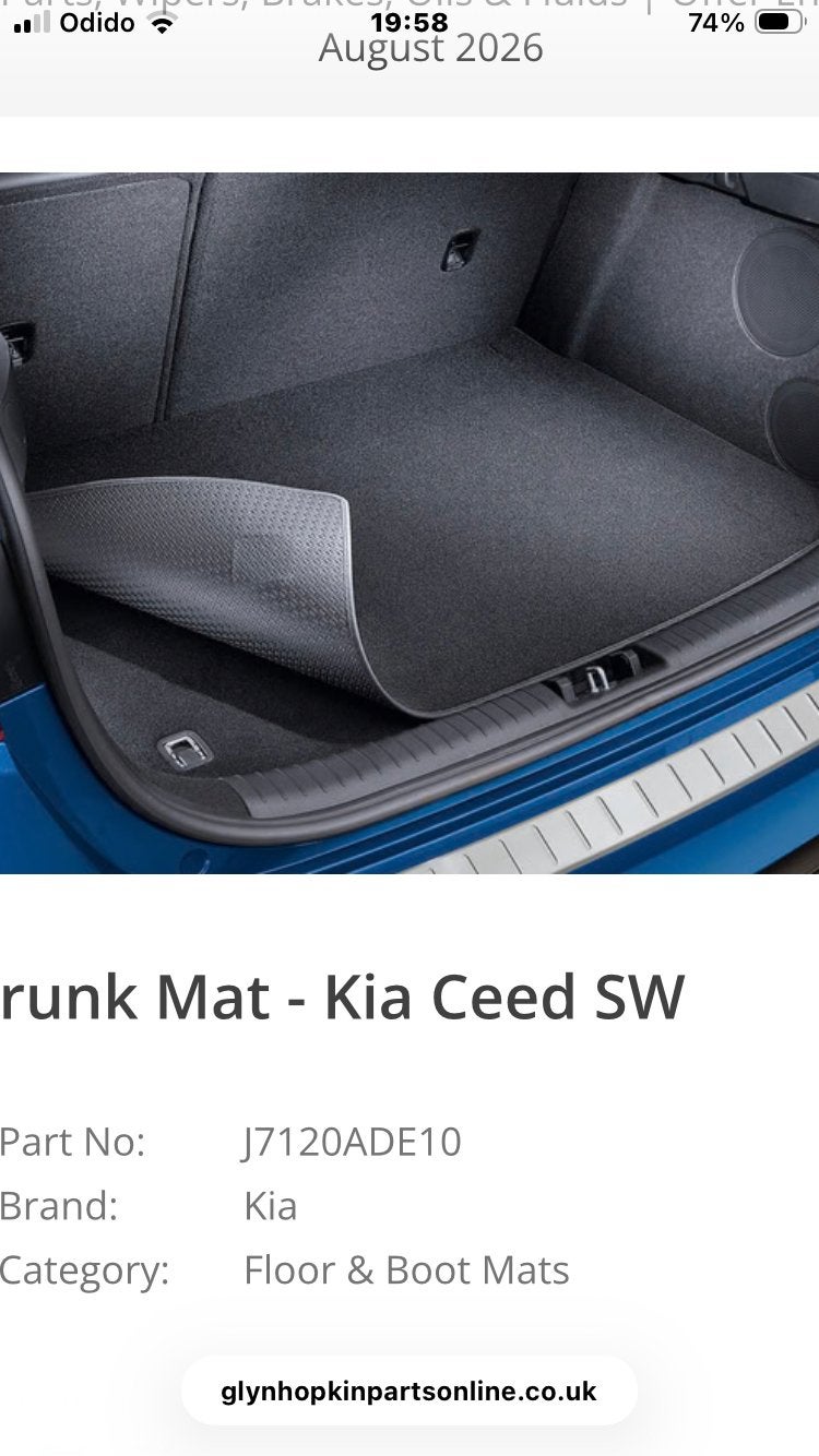 Kia Ceed (CD) Wagon kofferbakmat - J7120ADE10 NIEUW, Ophalen, Zo goed als nieuw