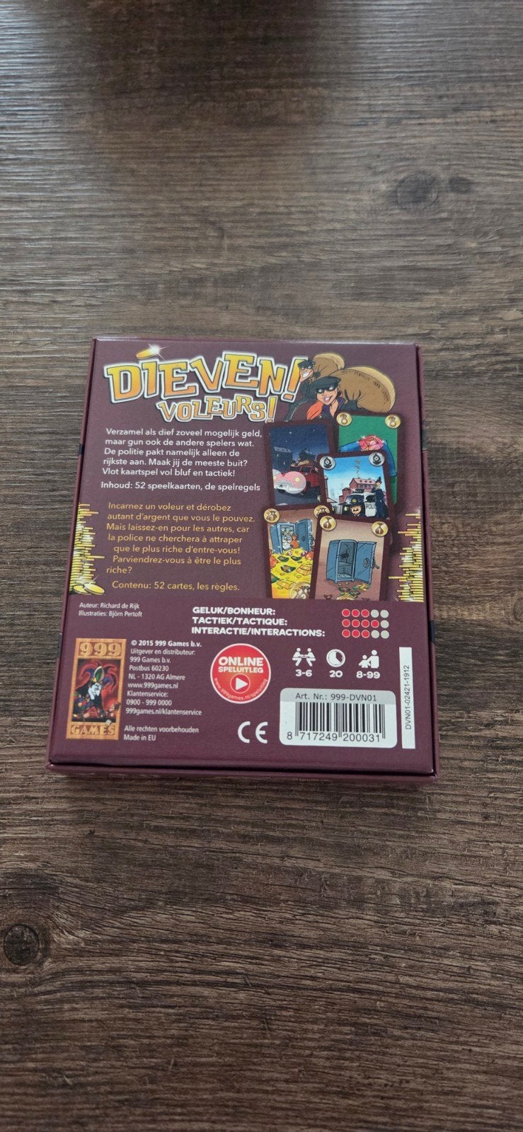 Dieven en Vouleurs! Kaartspel 999 Games, Vijf spelers of meer, Ophalen, Gebruikt, 999 Games
