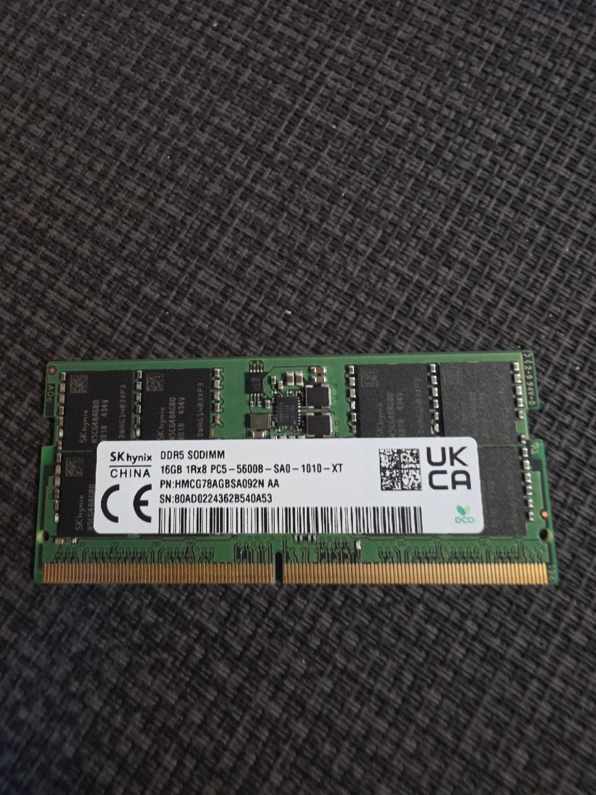 SK Hynix DDR5 SODIMM 16GB RAM voor Laptop, Computers en Software, RAM geheugen, Ophalen, Zo goed als nieuw, DDR5, Laptop