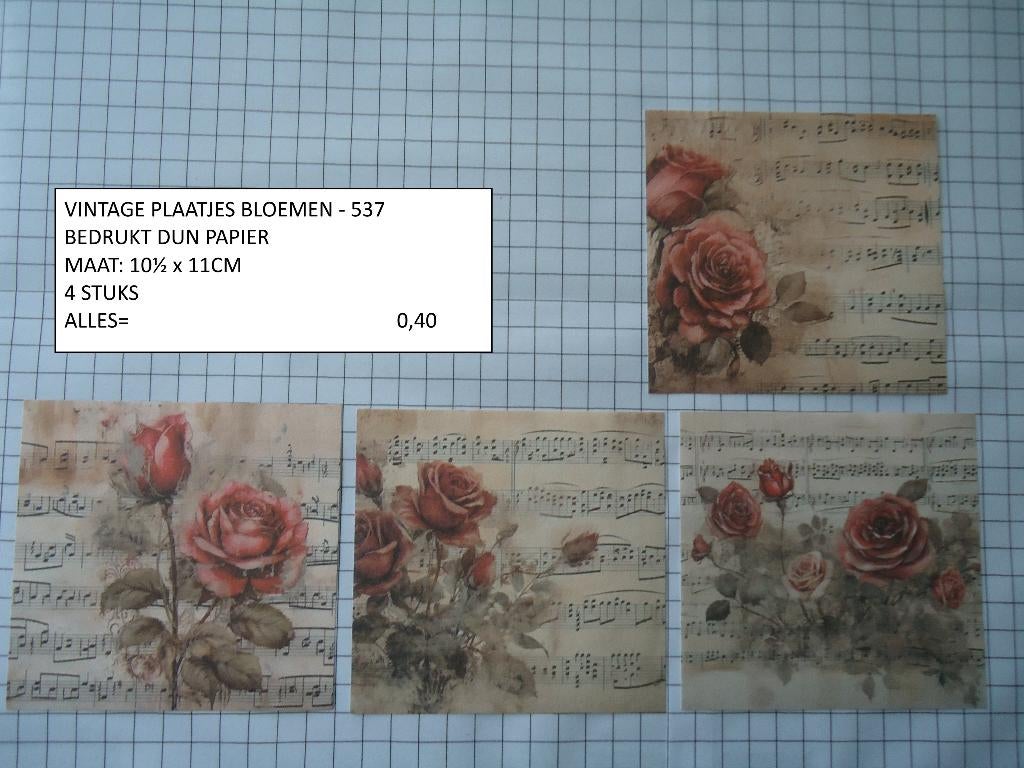 vintage plaatjes bloemen 537 ( alleen verzenden, Ophalen, Nieuw, Overige thema's, Knipvel