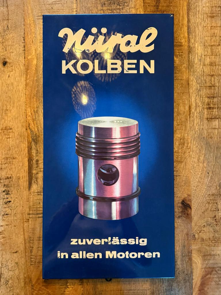 Emaille Reclamebord Nüral Kolben, Verzamelen, Merken en Reclamevoorwerpen, Ophalen of Verzenden, Reclamebord