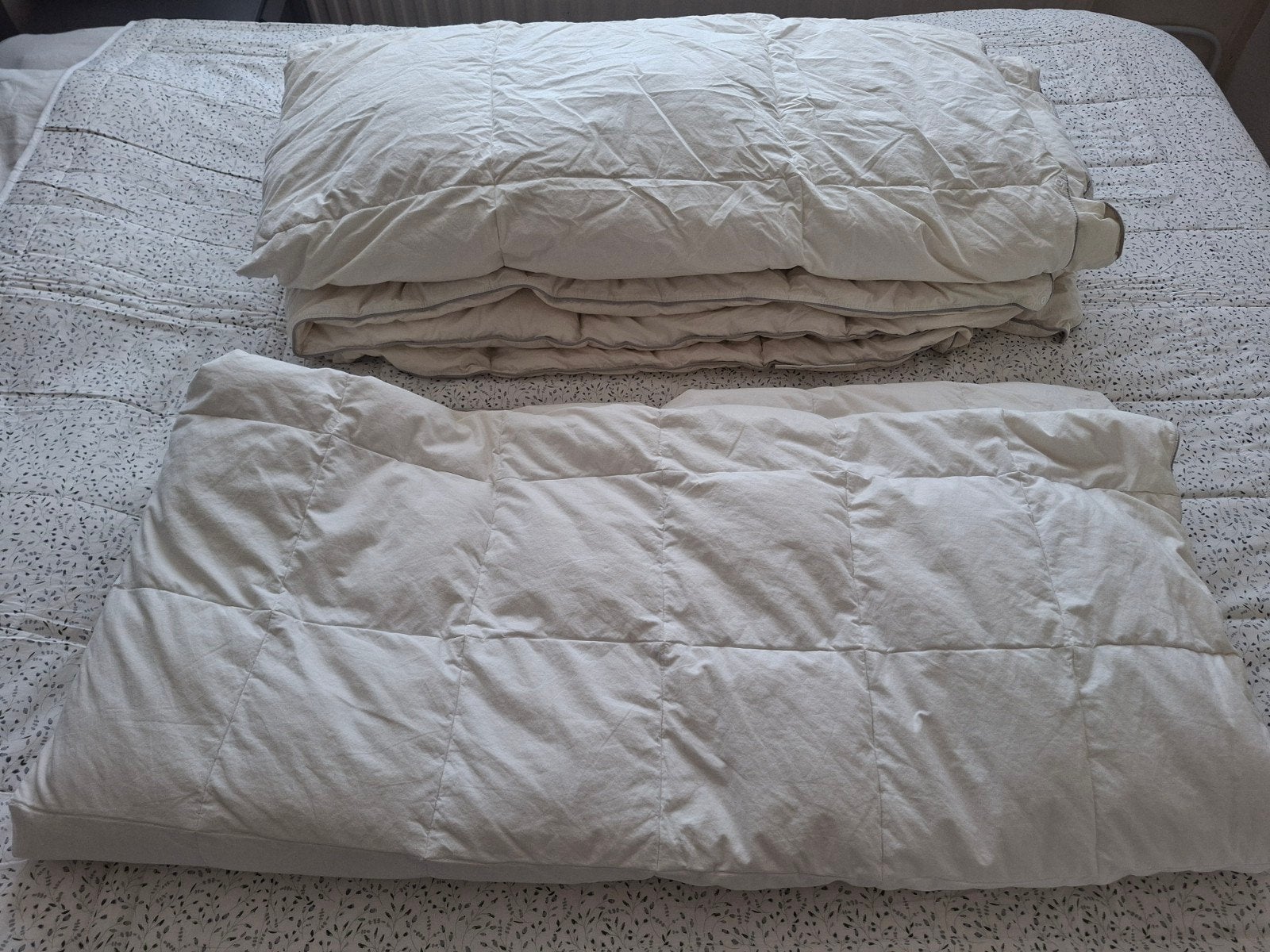 240x220 4-seizoenen dons dekbed Mysa Vete, Huis en Inrichting, Slaapkamer | Beddengoed, Gebruikt, Wit, Tweepersoons, Ophalen of Verzenden